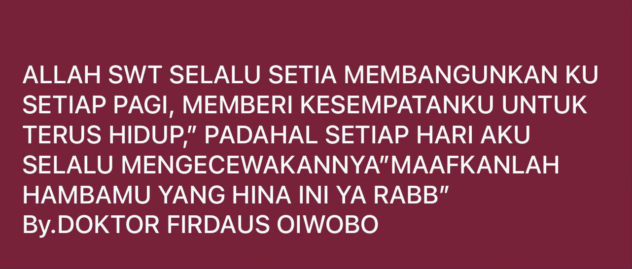 @Dr Firdaus Oiwobo SH SHI Mh