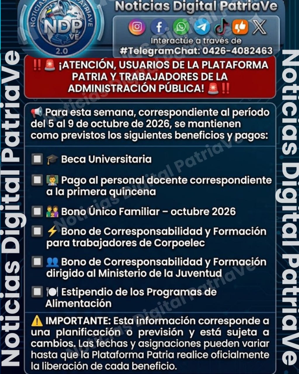@NoticiasDPatria_Ve