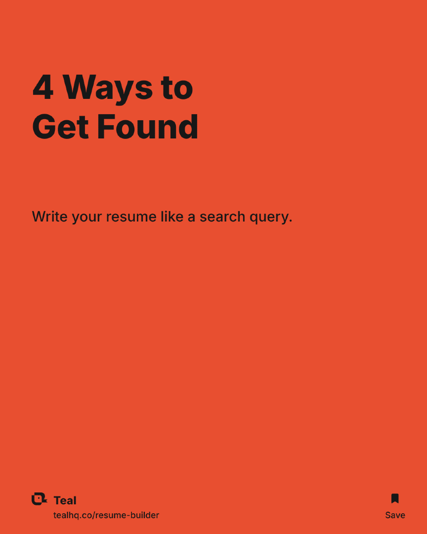 @Teal | Job Search Tips
