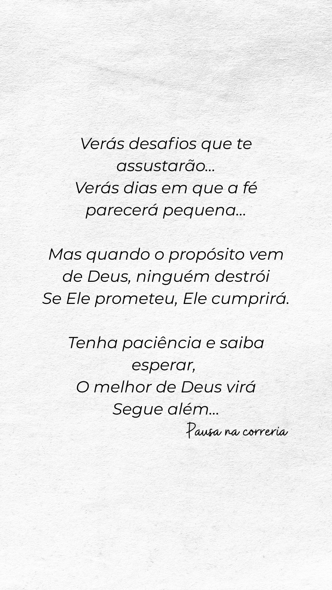 @Uma pausa na correria