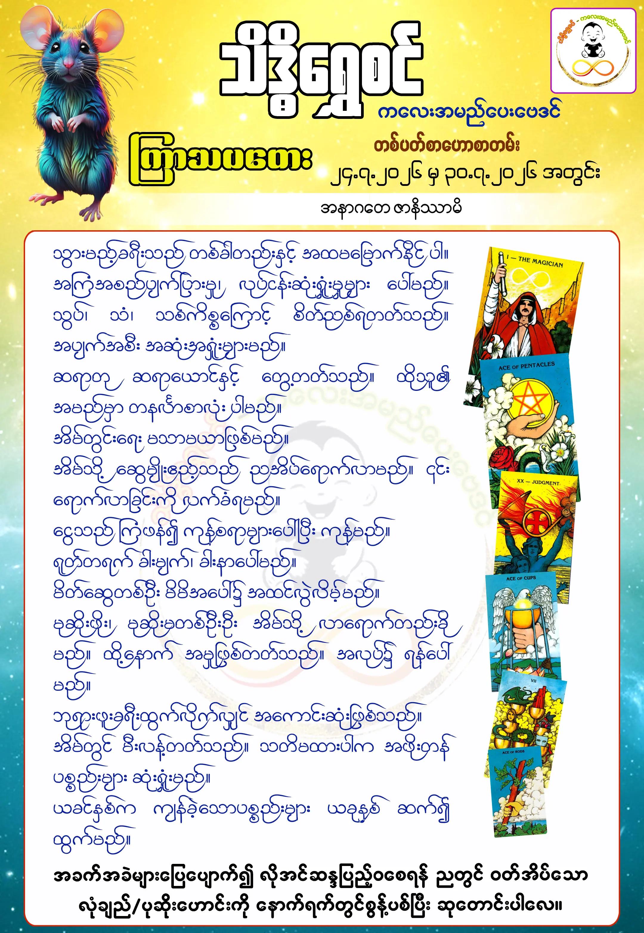 @သိဒ္ဓိရွှေစင် ကလေးအမည်ပေးဗေဒင်