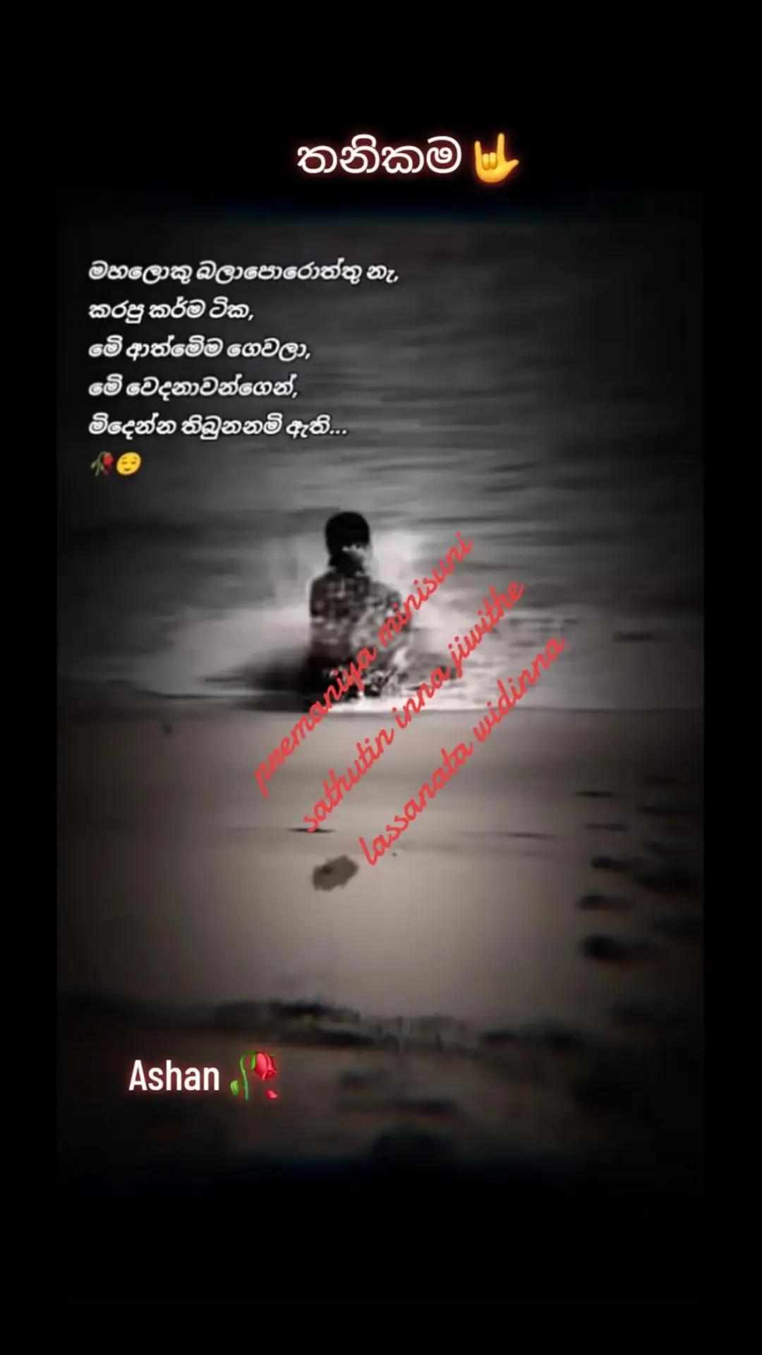@🇱🇰🎤තනිකමේ🩸🎵🎤 විසේකාරයා🩸