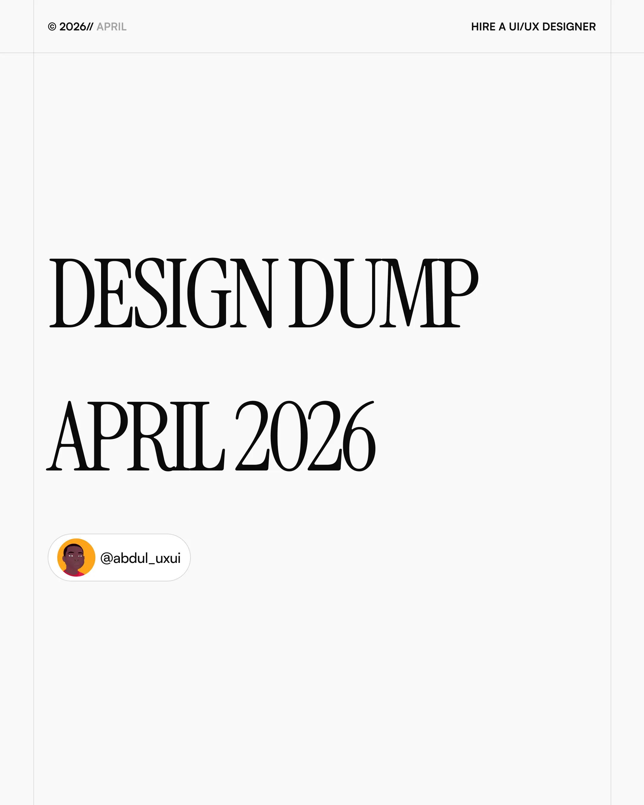 @Abdul &mdash; UI/UX Designer