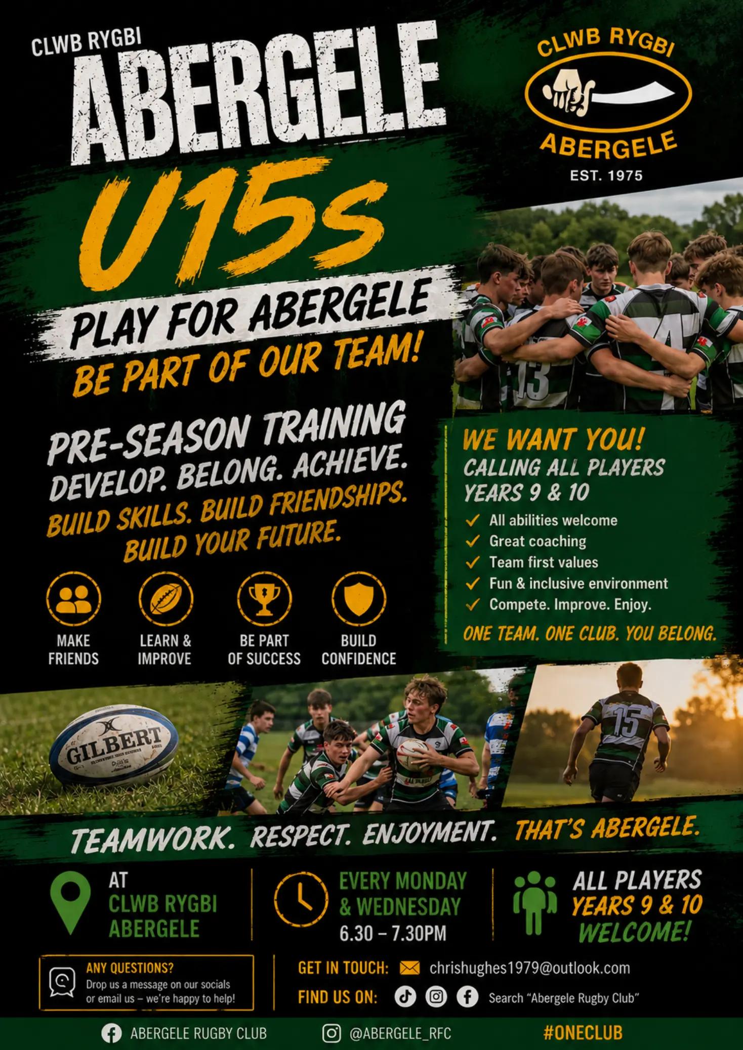 @Clwb Rygbi Abergele u15s