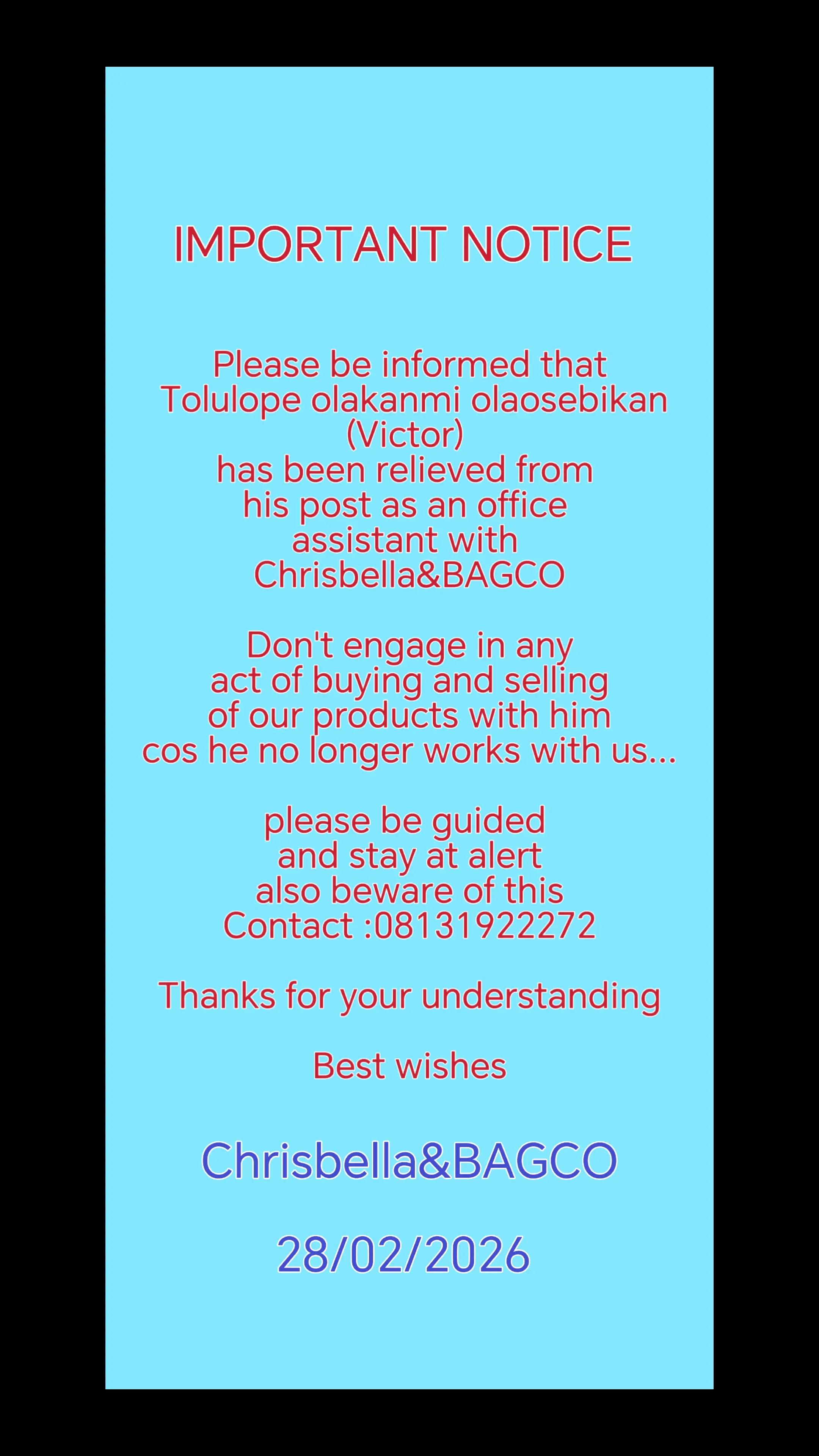 @Chrisbella.Bagco.bag.nigeria