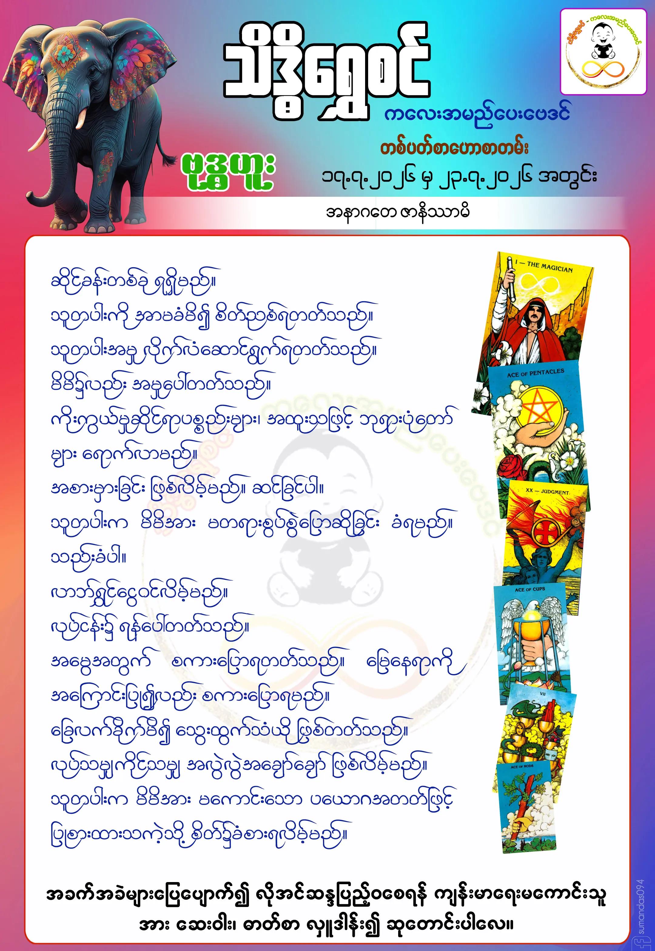 @သိဒ္ဓိရွှေစင် ကလေးအမည်ပေးဗေဒင်