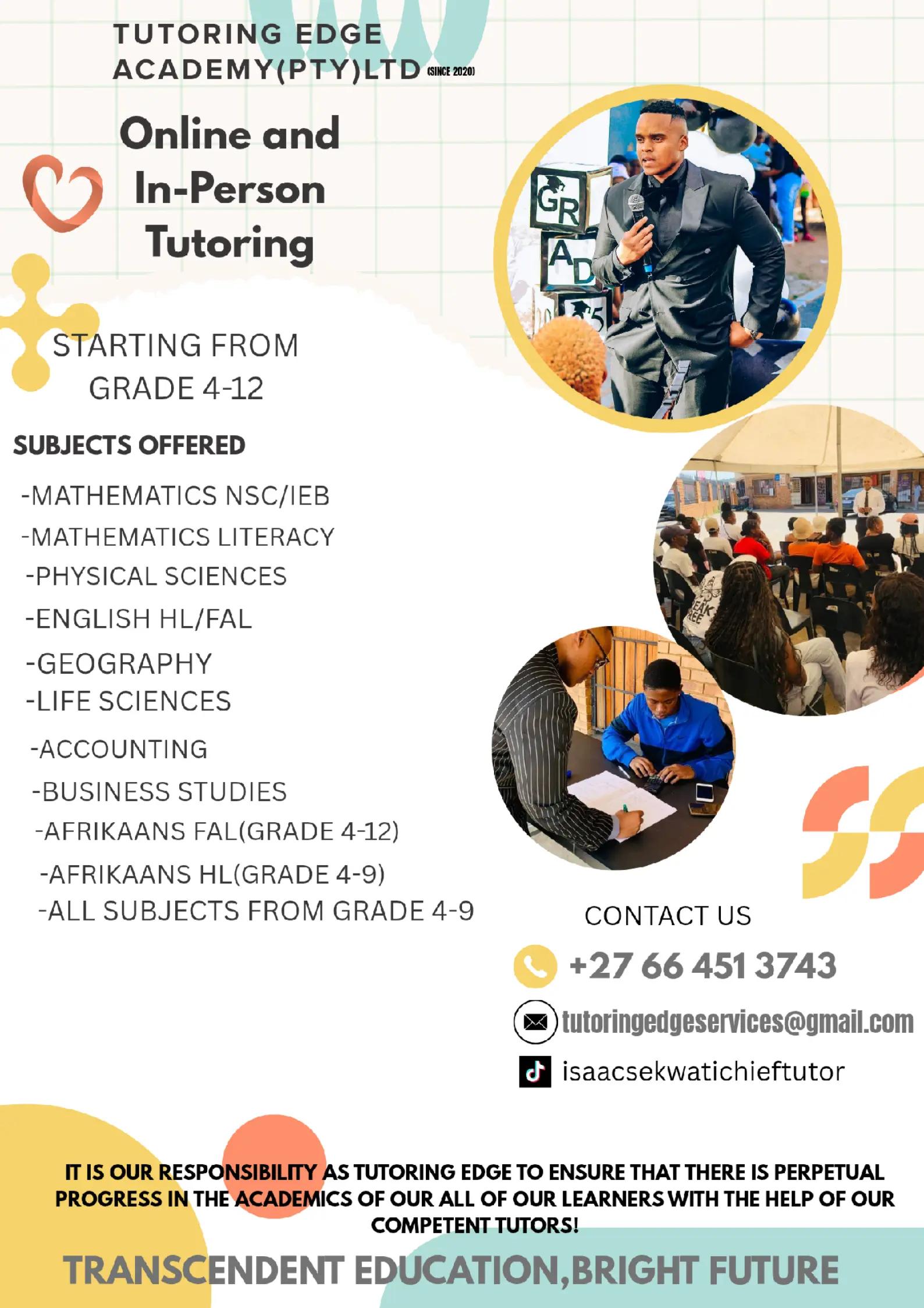 @ISAAC KATLEGO SEKWATI TUTOR