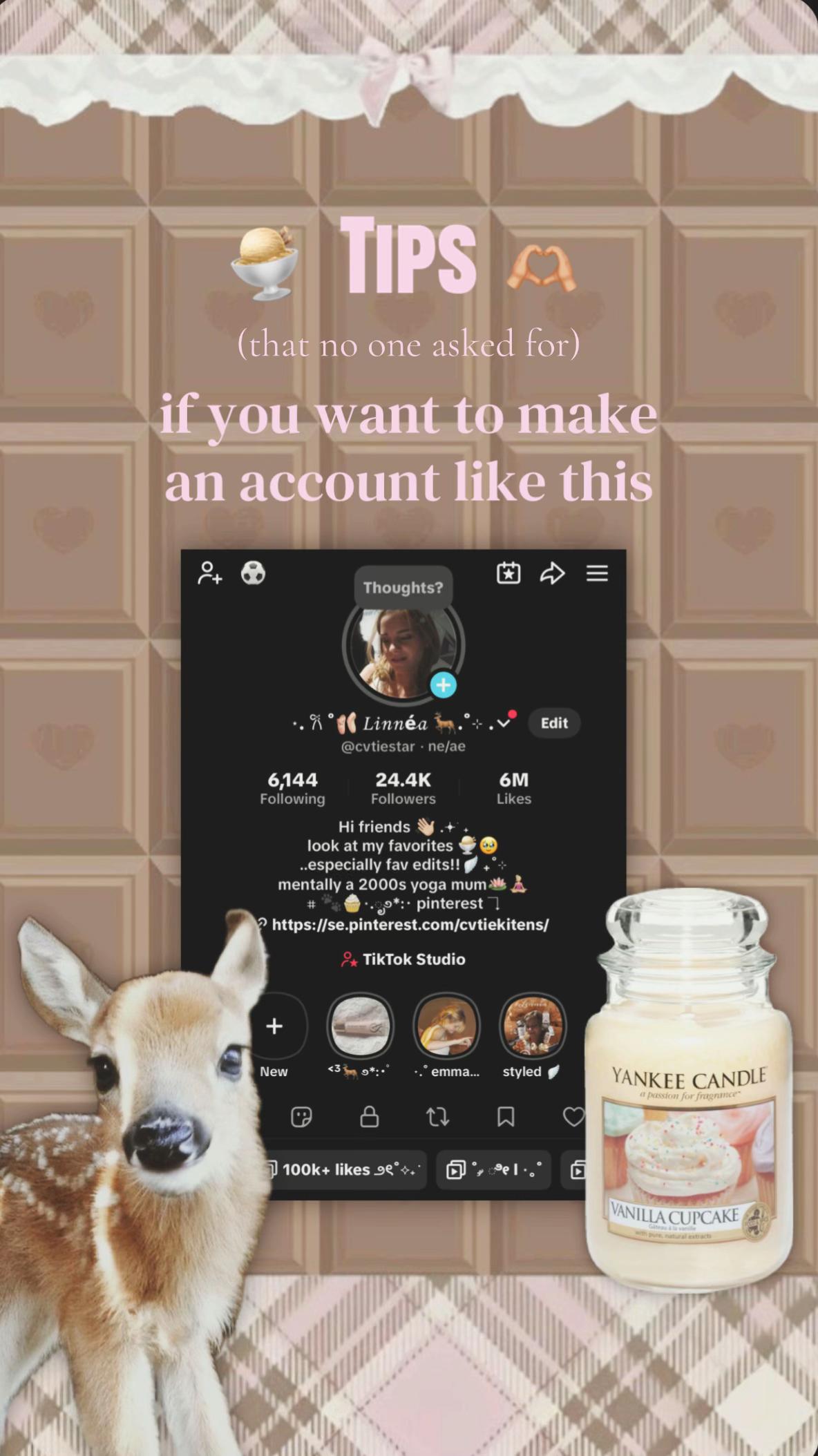 @⋆. 𐙚 ˚🩰 𝐿𝒾𝓃𝓃&eacute;𝒶 🦌.˚⊹ .