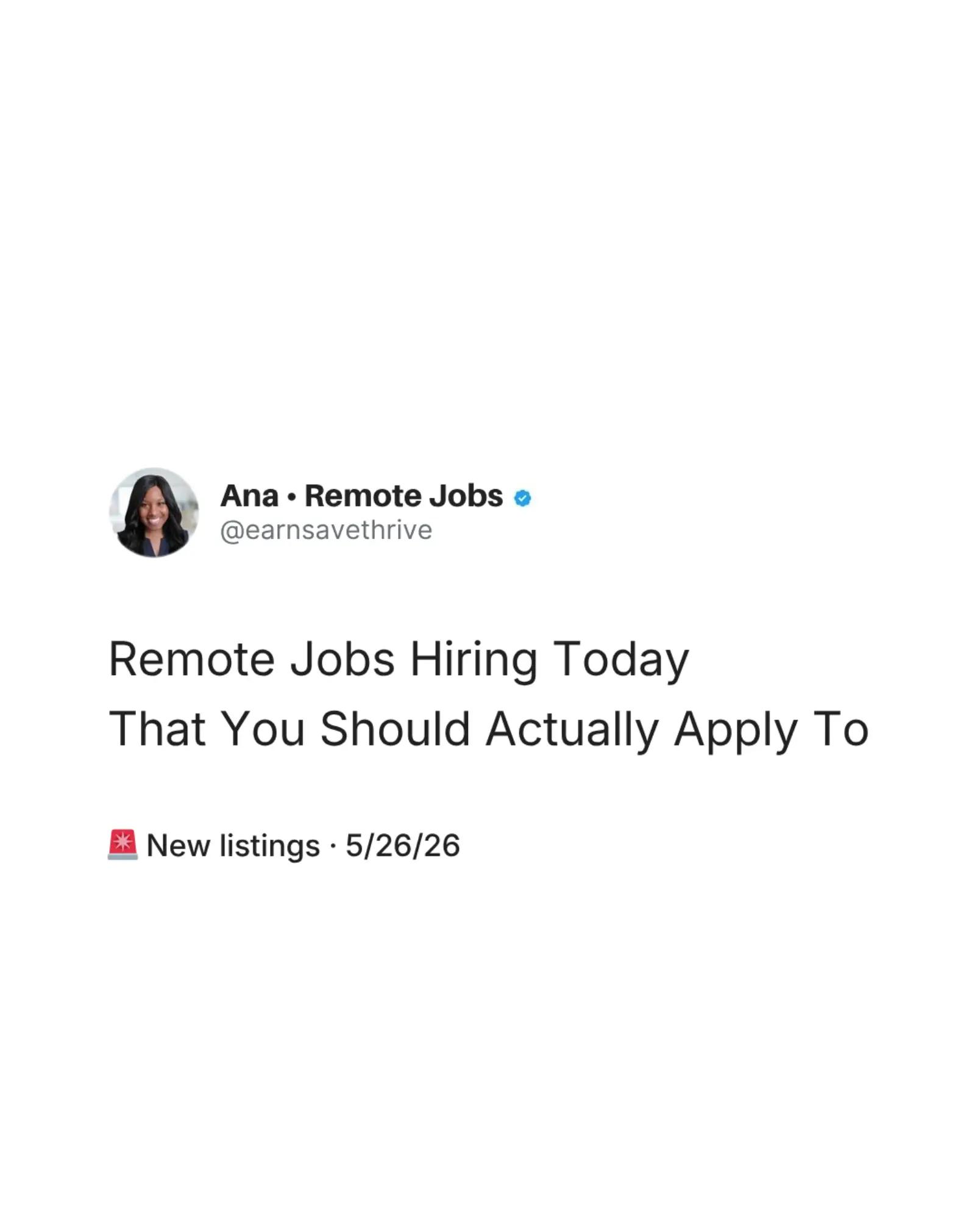 @Ana &bull; Remote Jobs