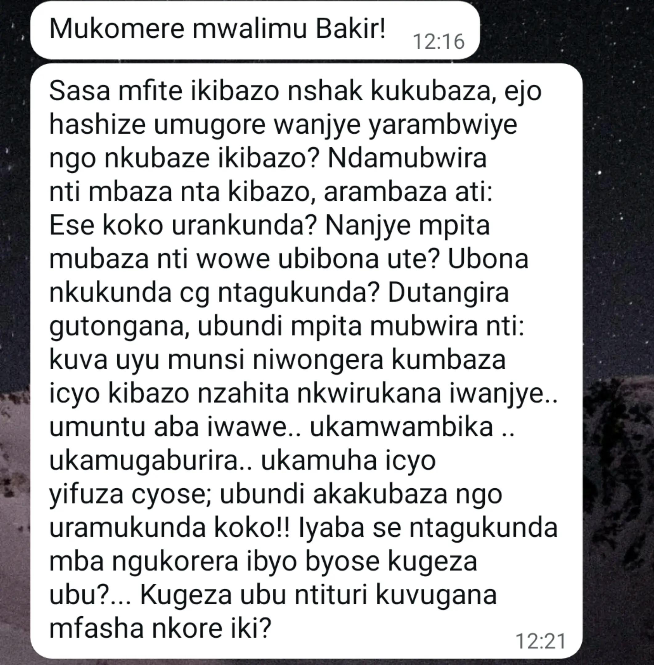 @Bakir Nsengiyaremye
