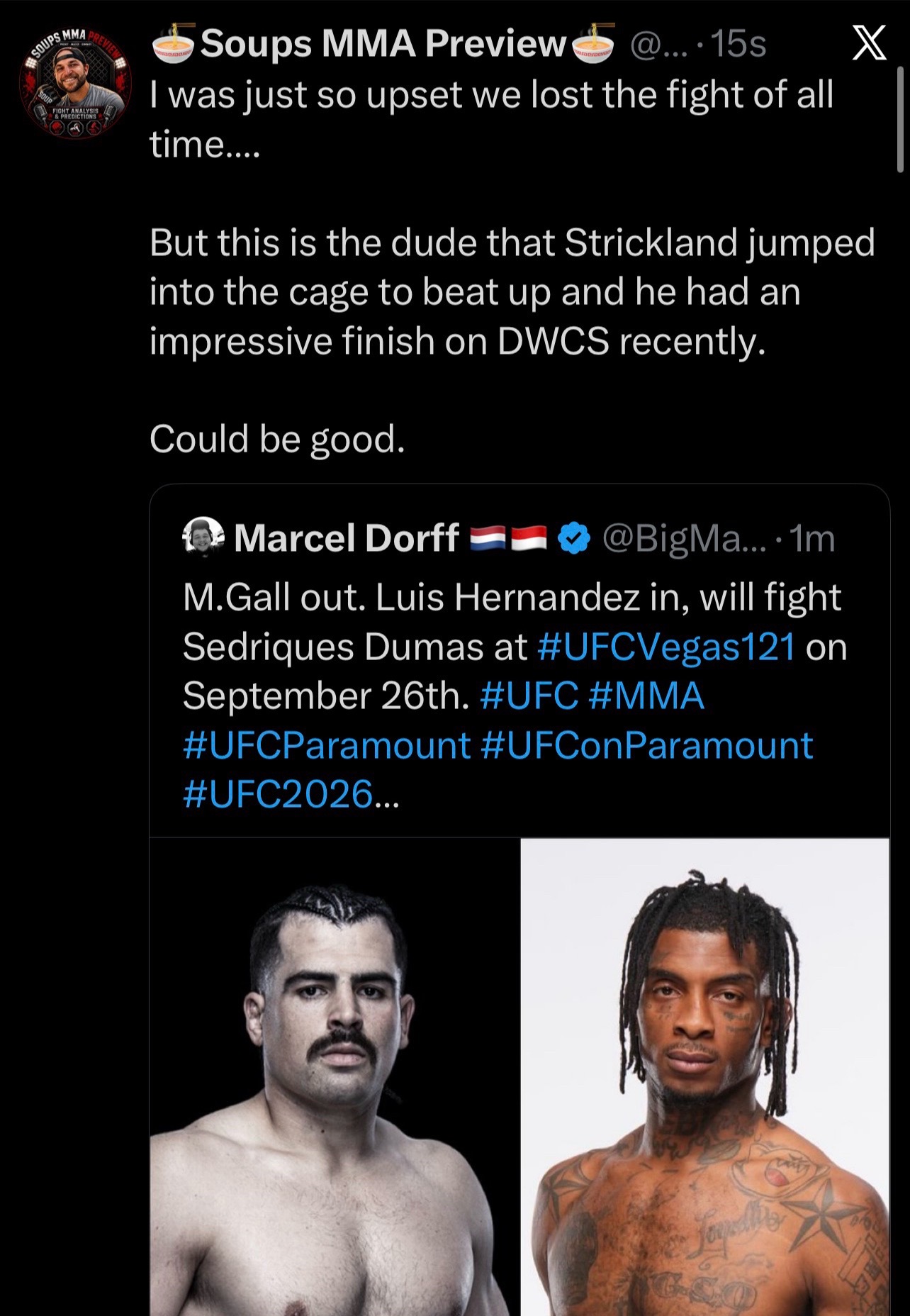 @🍜Soups MMA Preview 🍜