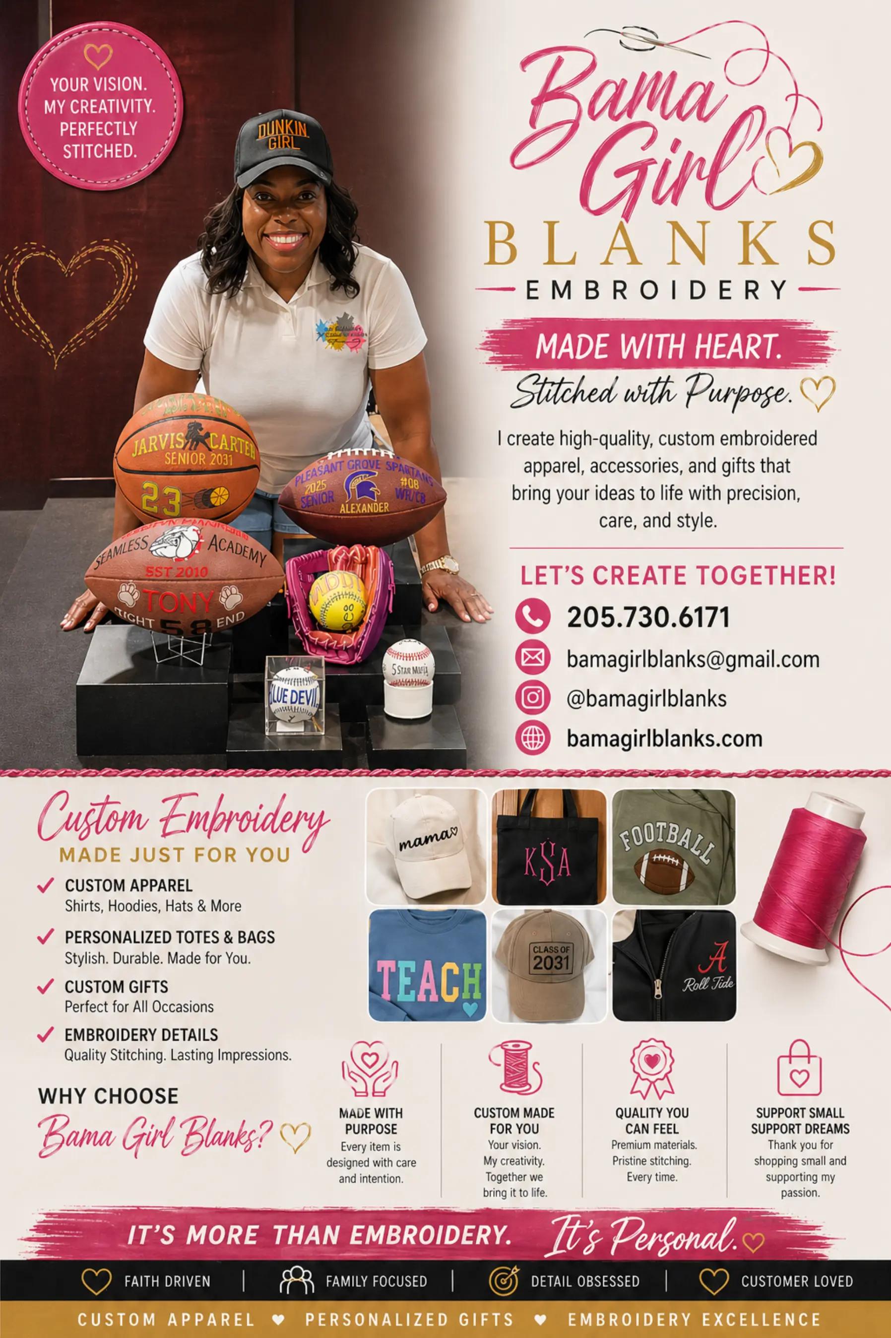 @Bama Girl Blanks Embroidery