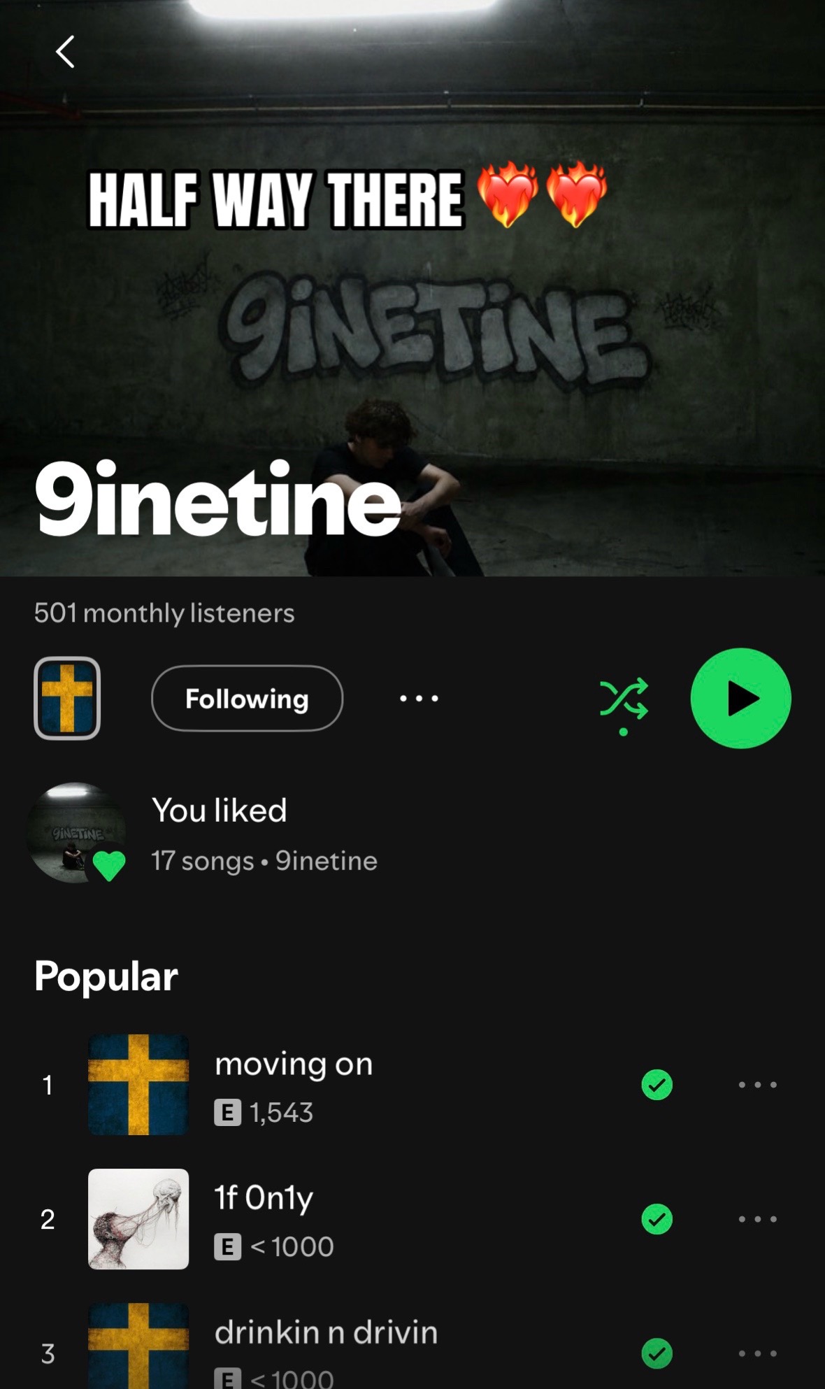 @9inetine on spotify