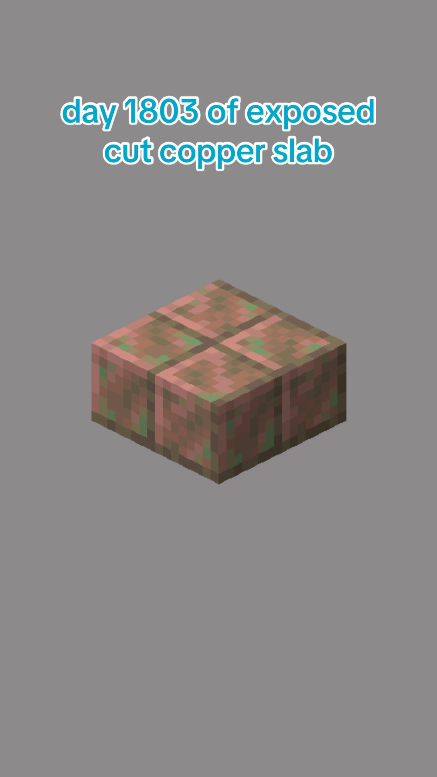 @exposed cut copper slab