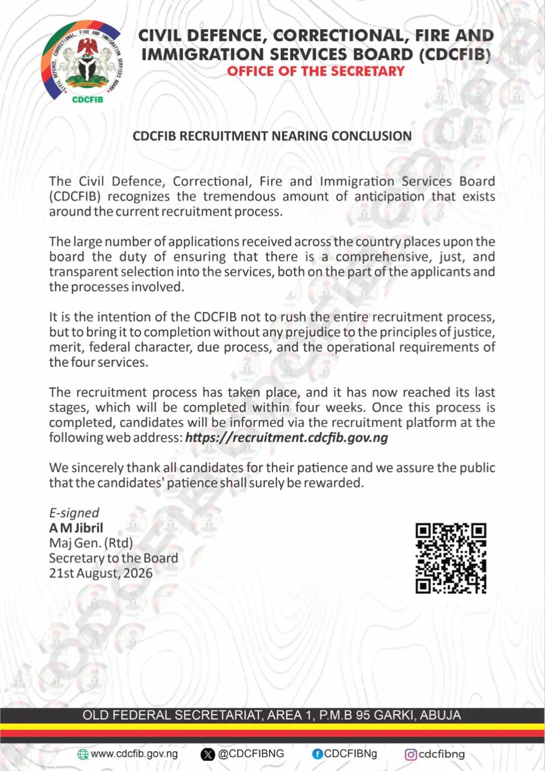 @N I S Recruitment Update