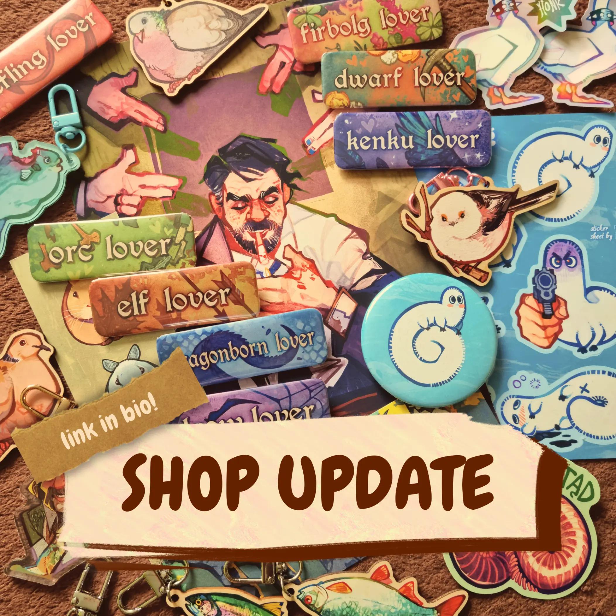 @Sluggy I merch shop + comms