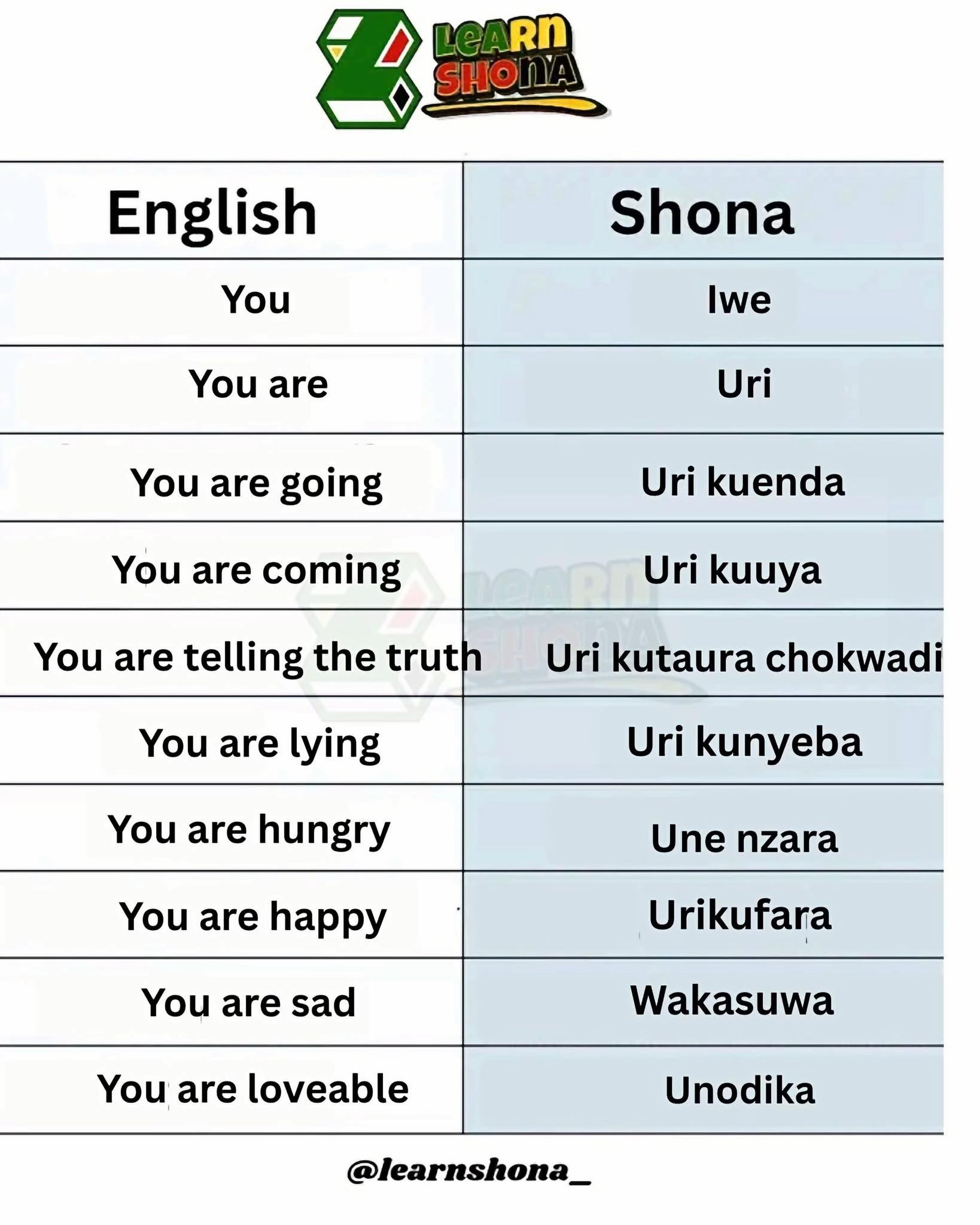 @Learn Shona