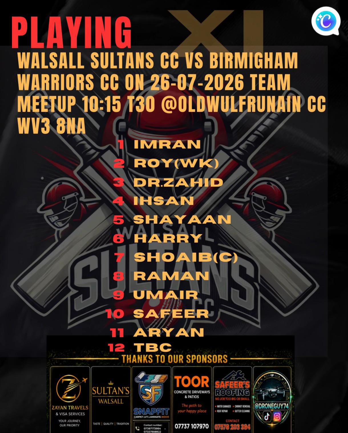 @Walsall Sultans cc