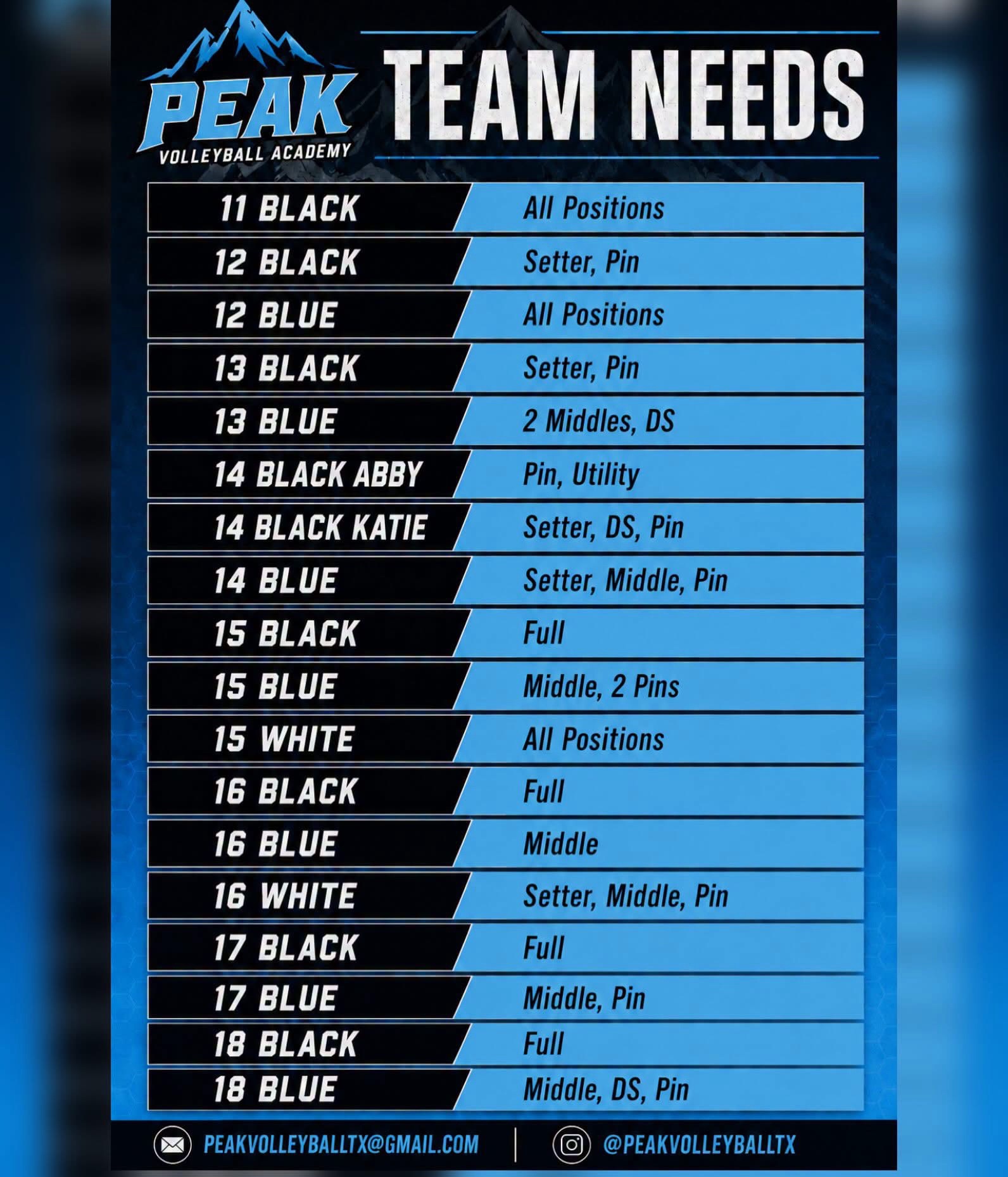@Peak Volleyball Academy TX