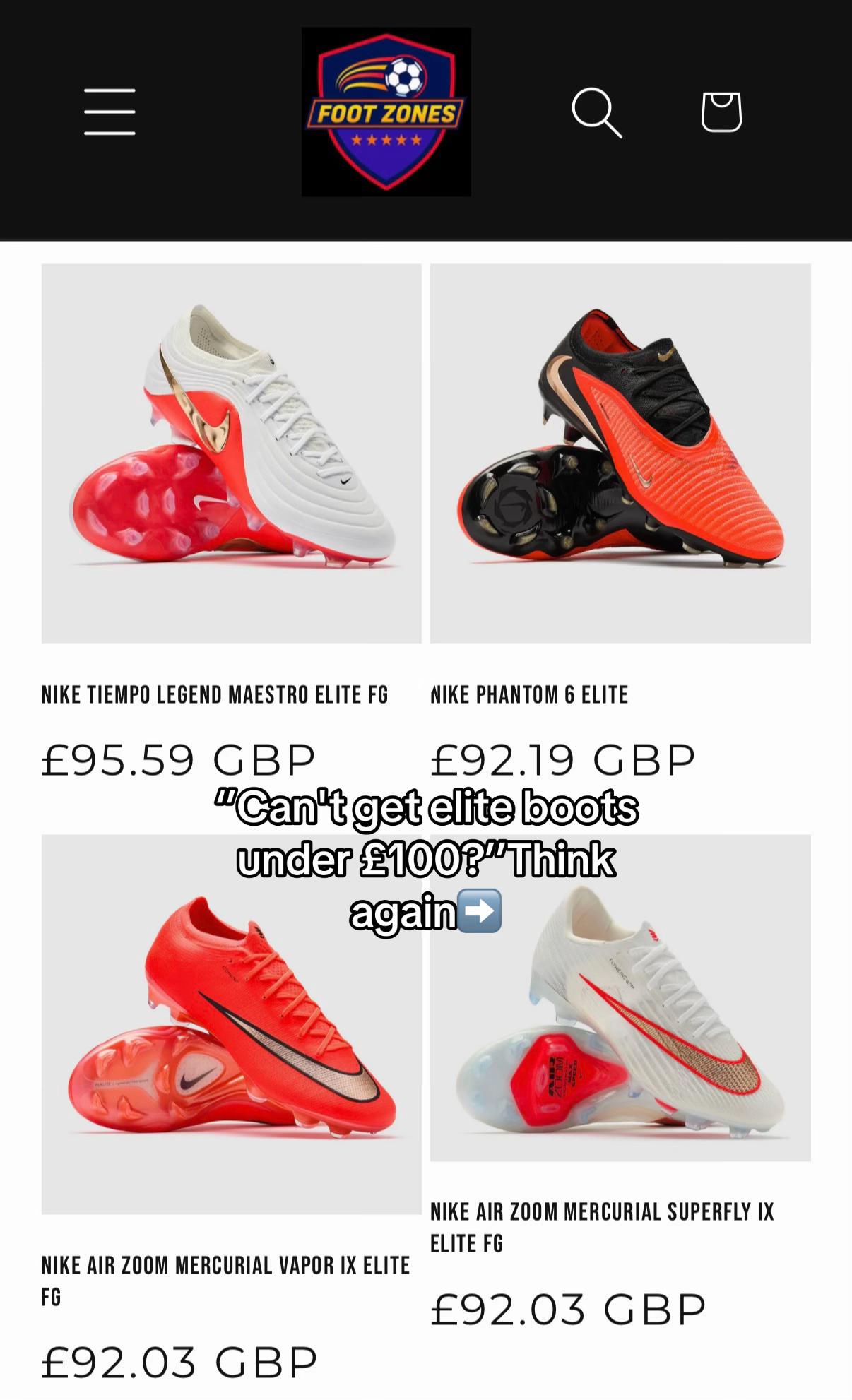 @⚽ Elite Boots | Under £100