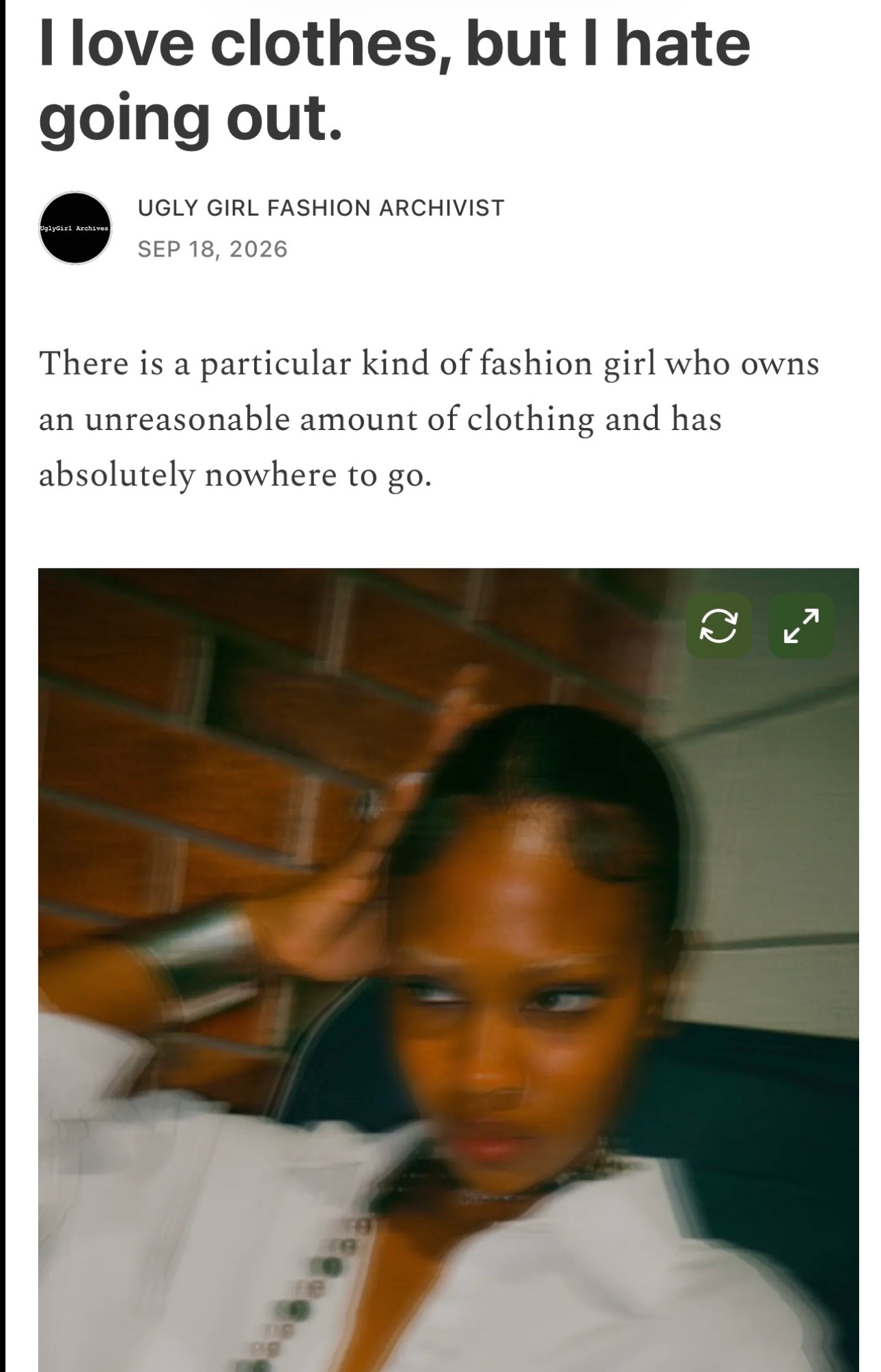 @Ugly Girl | Fashion Archivist