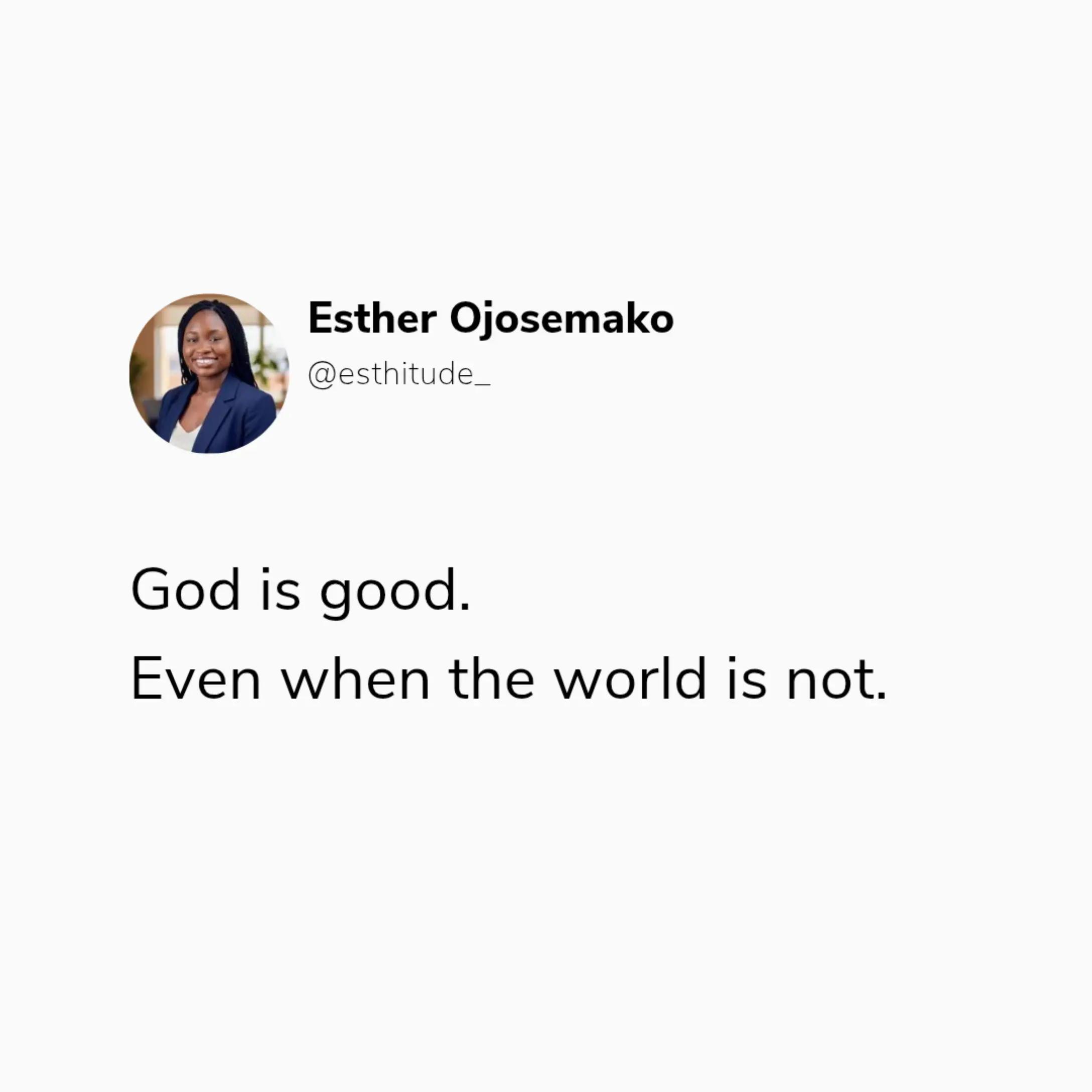 @Esther Ojosemako