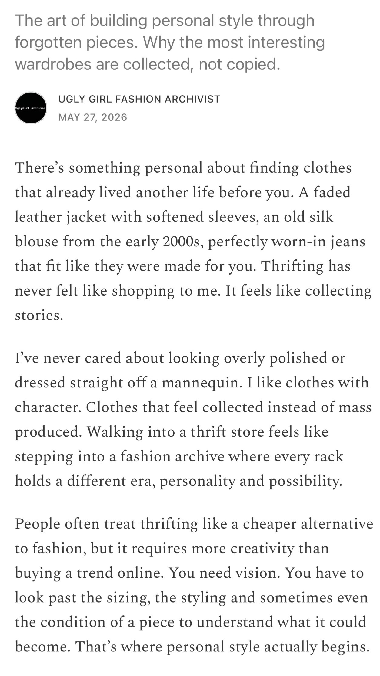 @Ugly Girl | Fashion Archivist