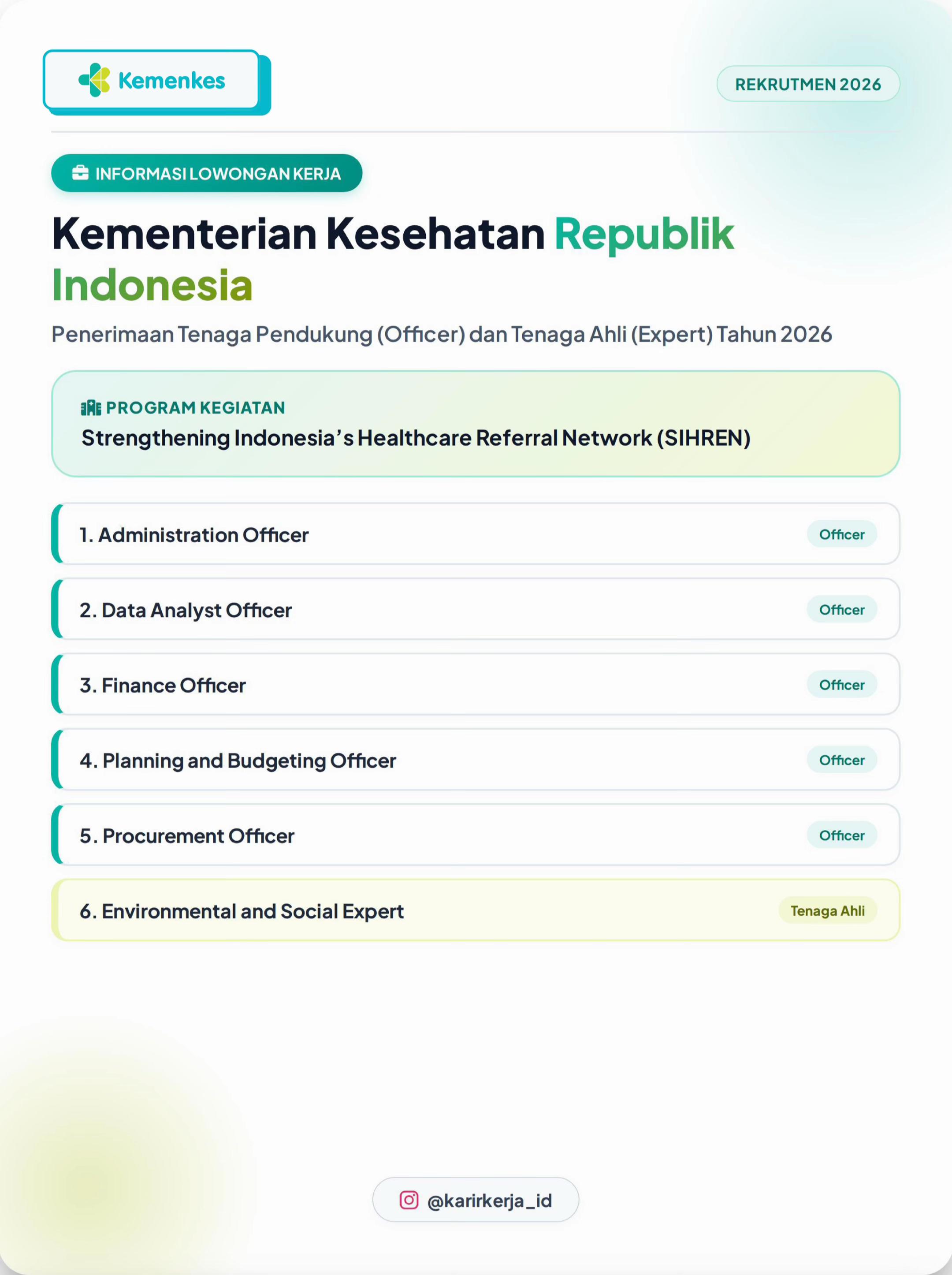 @LOWONGAN KERJA INDONESIA
