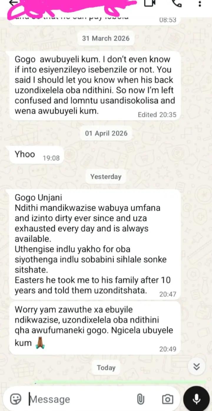 @Gogo mamoyo mazololo.
