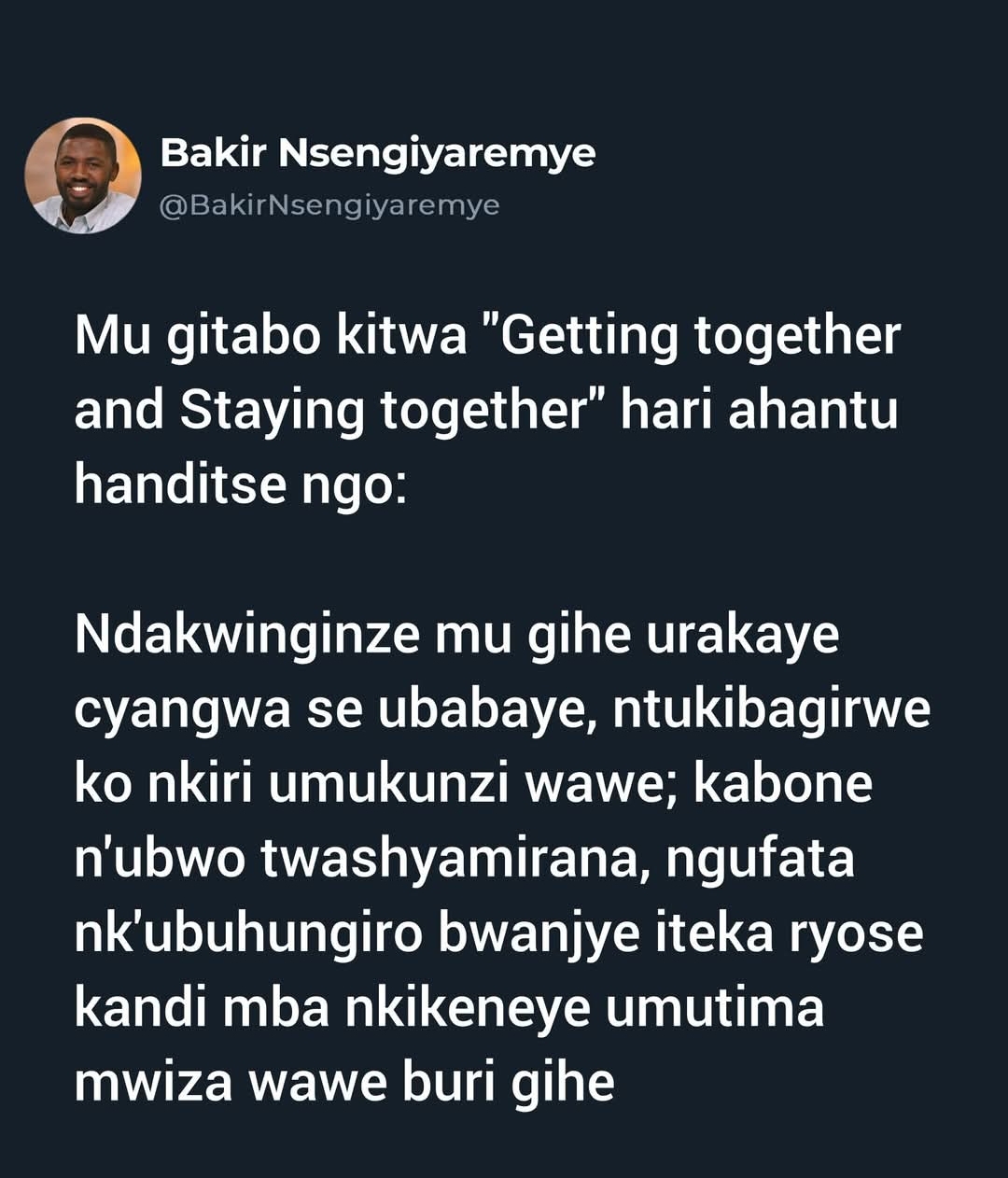 @Bakir Nsengiyaremye