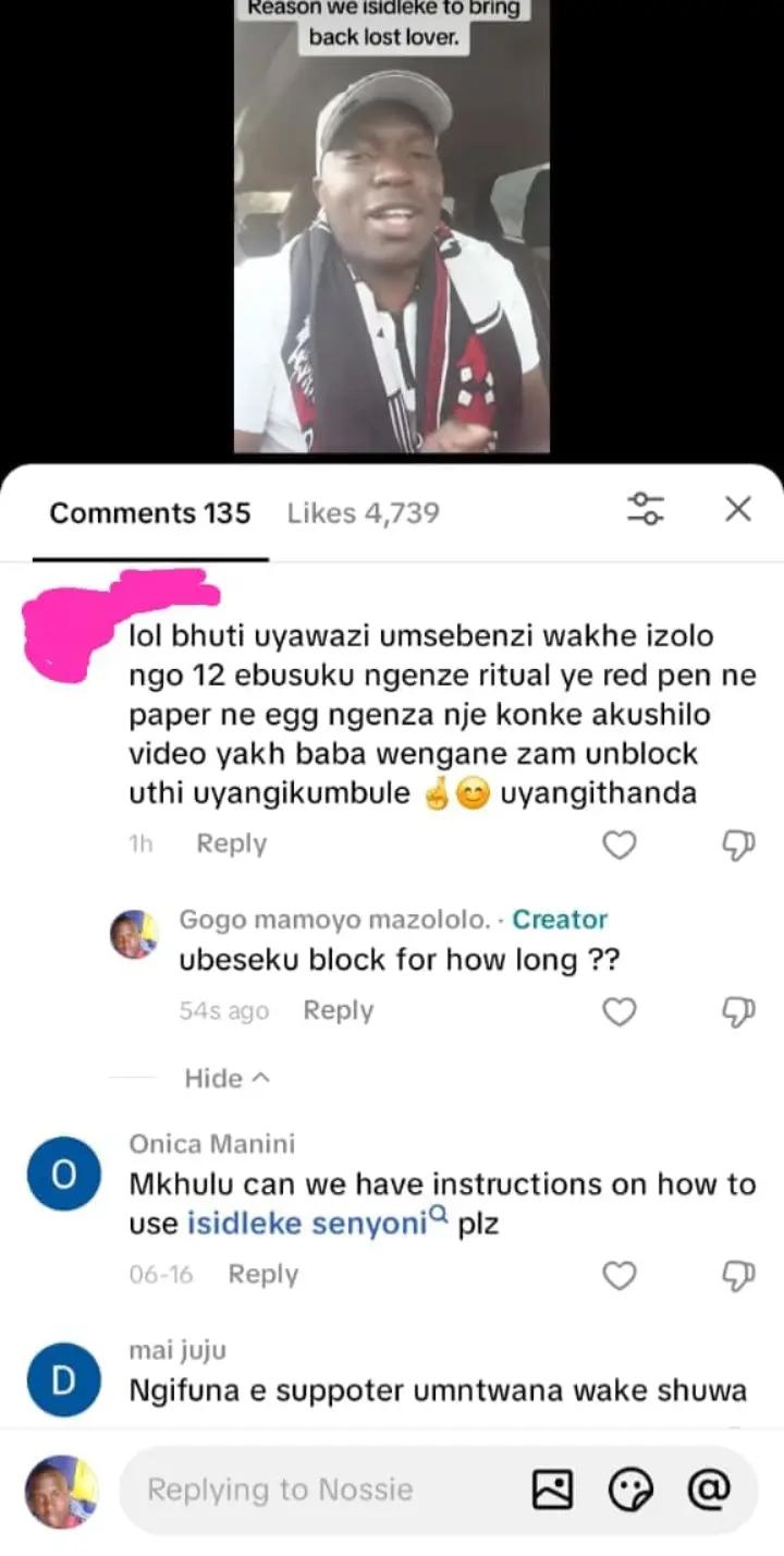 @Gogo mamoyo mazololo.