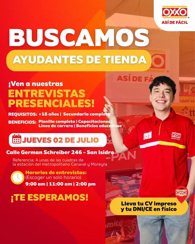 @Trabaja en OXXO Per&uacute;