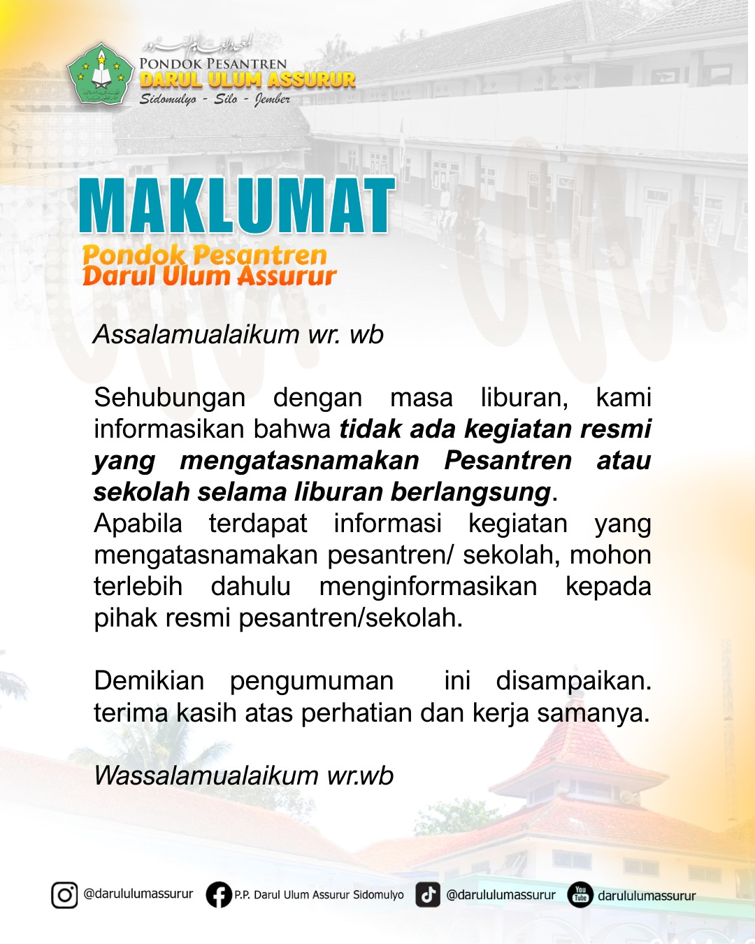 @Darul Ulum Assurur Sidomulyo