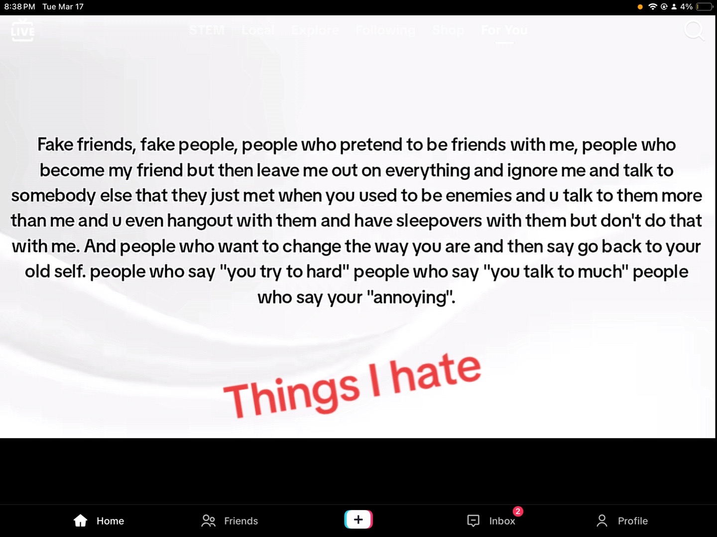 @I wish people cared about me