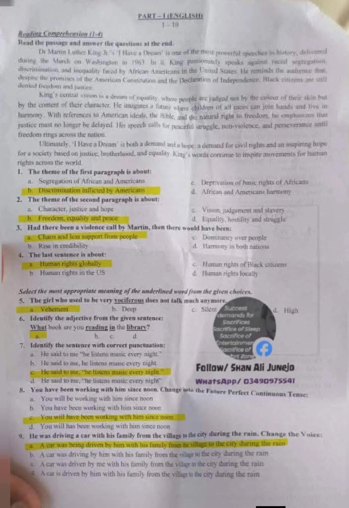@One Paper Test Preparation