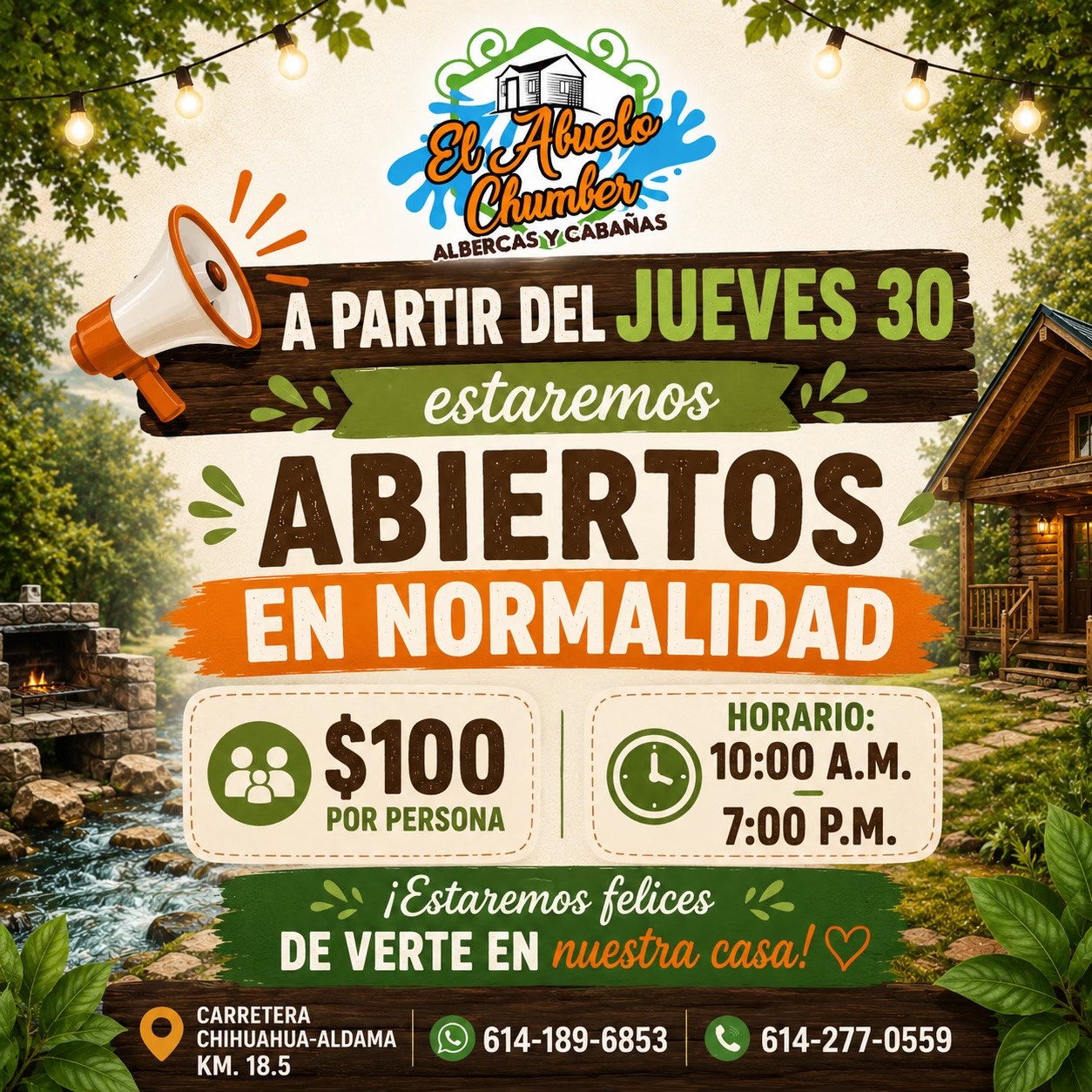 @Cabañas El Abuelo Chumber🏕
