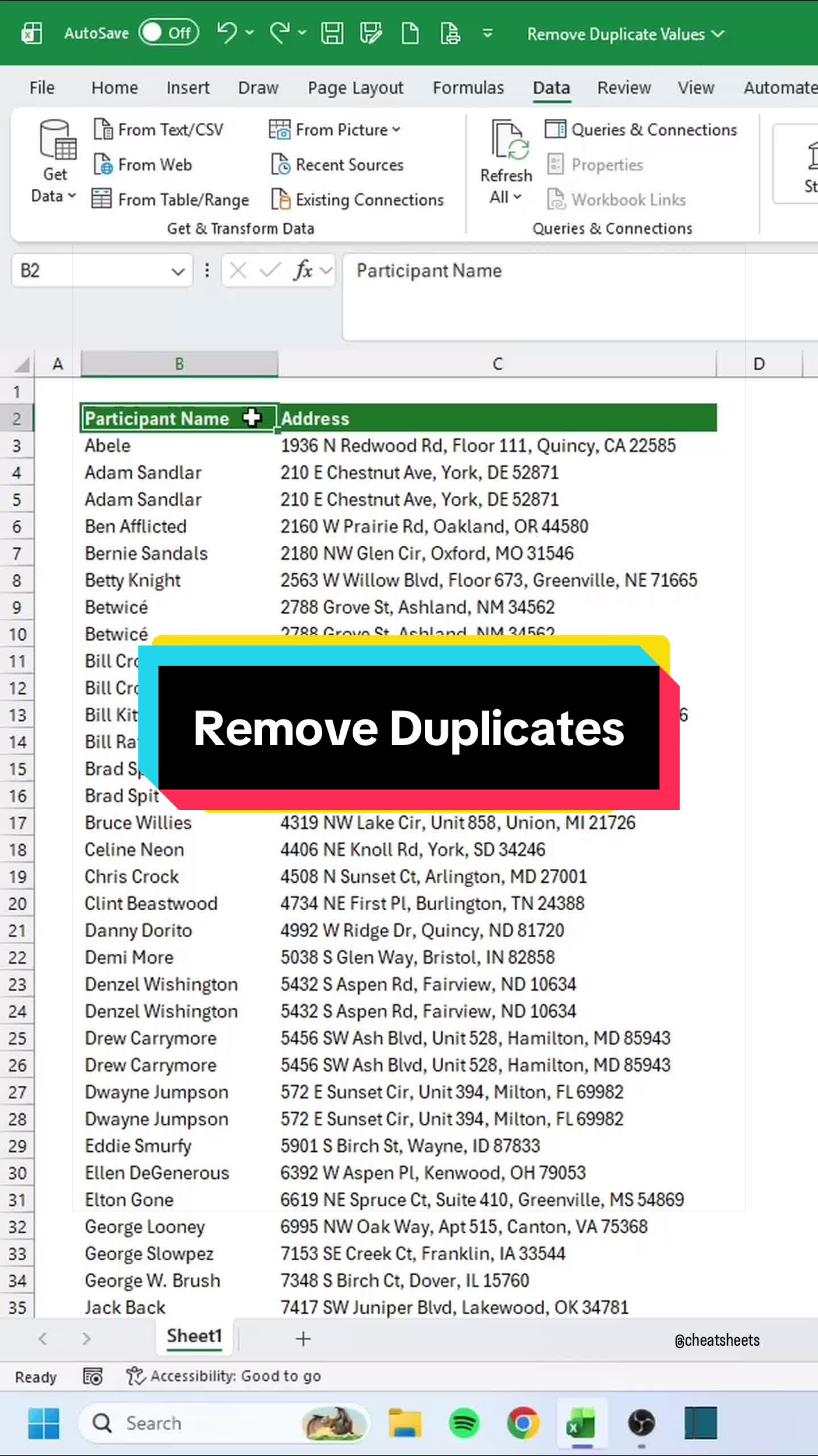 @CheatSheets | Excel & GSheets