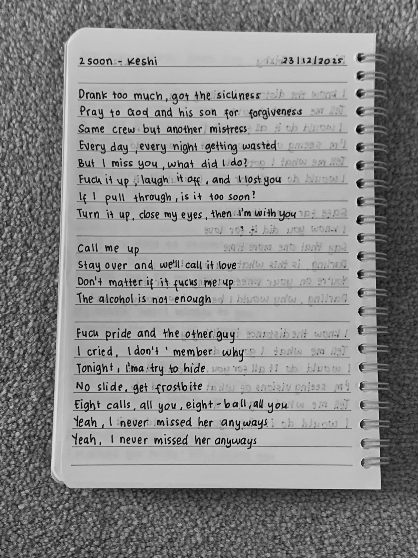 @handwriting lyrics