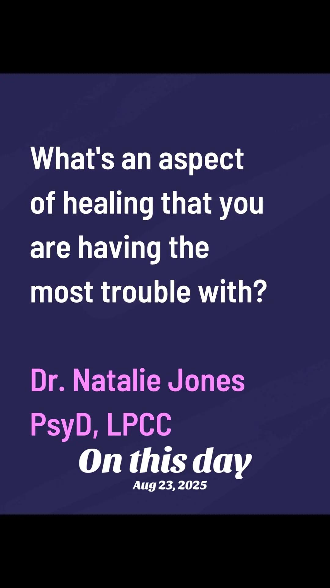 @Dr. Natalie Jones, PsyD, LPCC&reg;