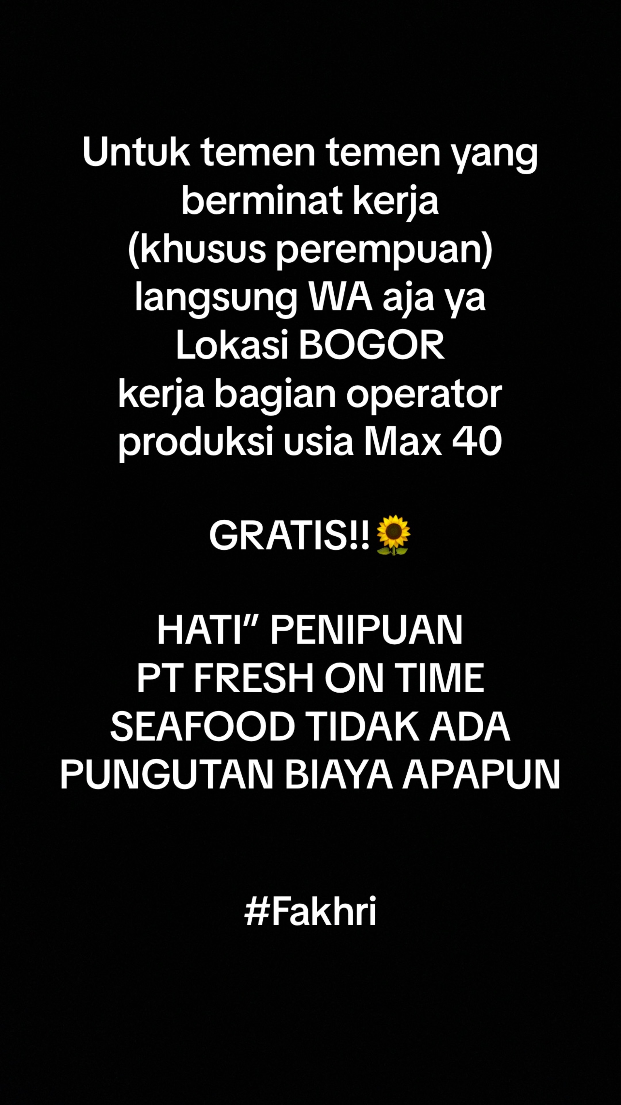 @Rekrutmen PT FOTS