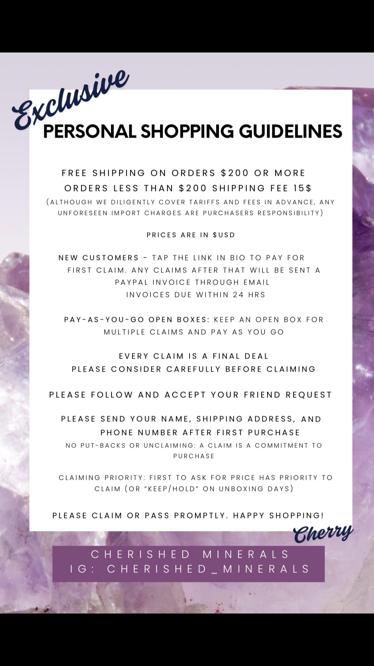@Cherished Minerals