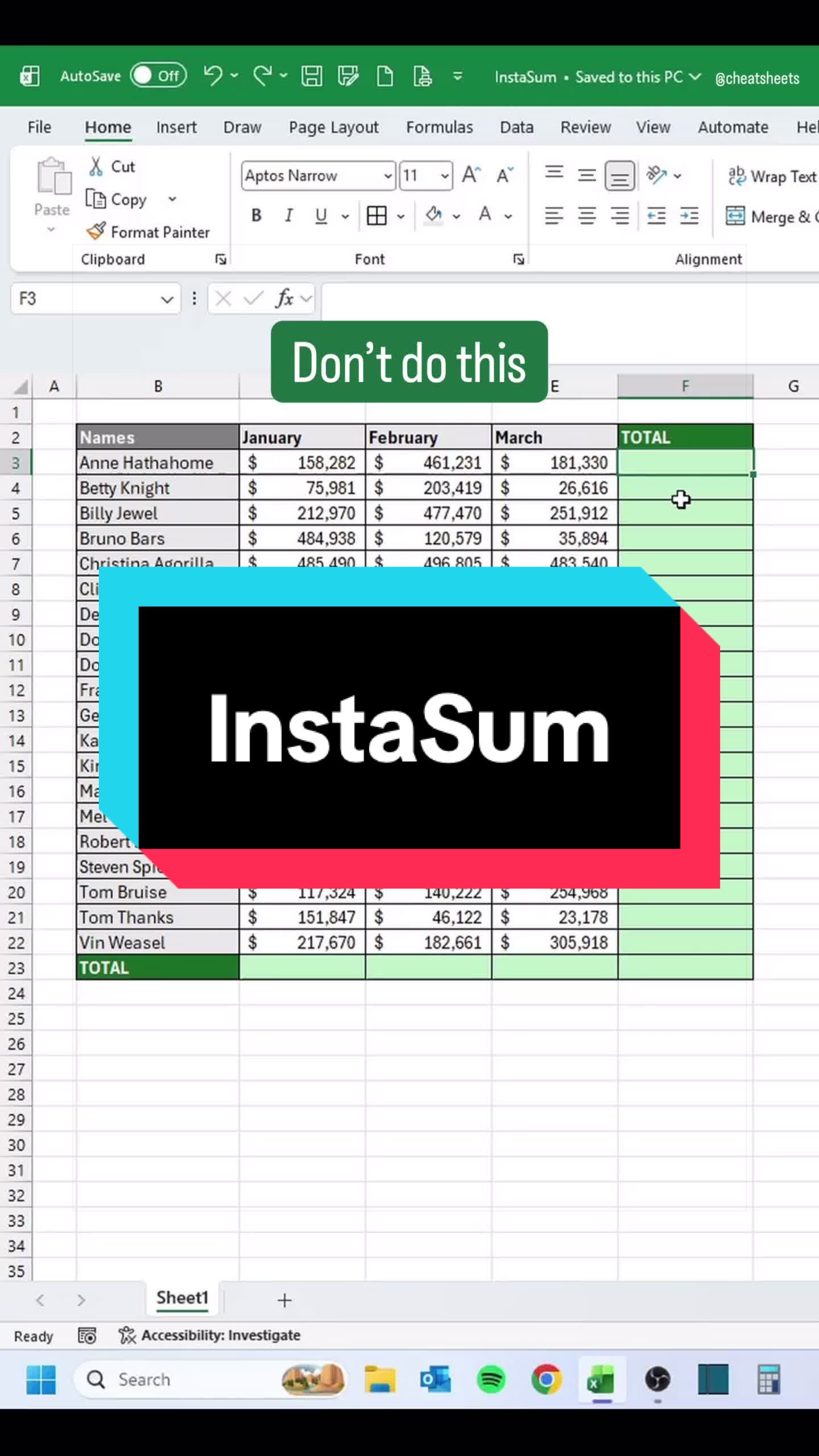 @CheatSheets | Excel & GSheets