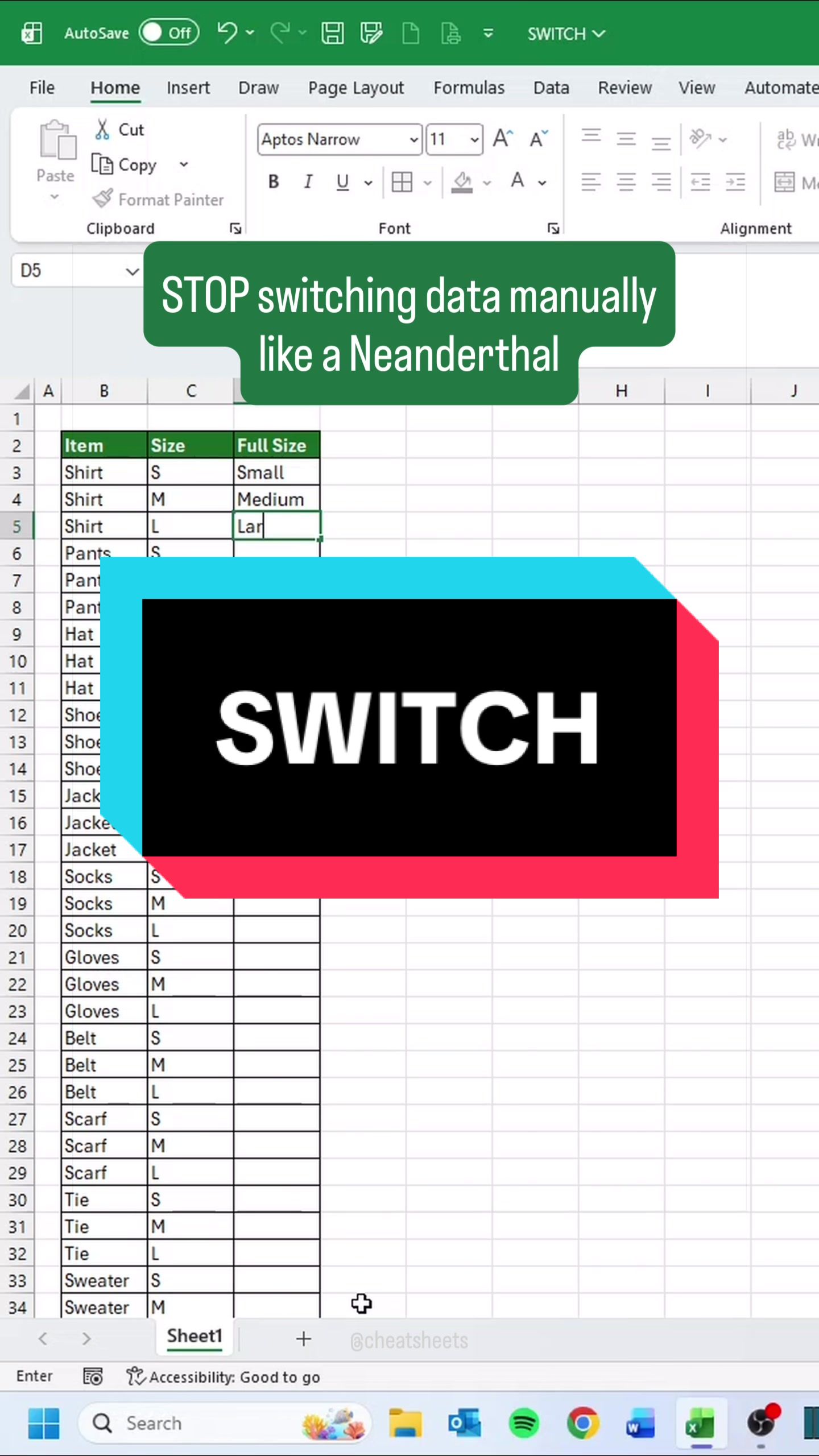 @CheatSheets | Excel & GSheets