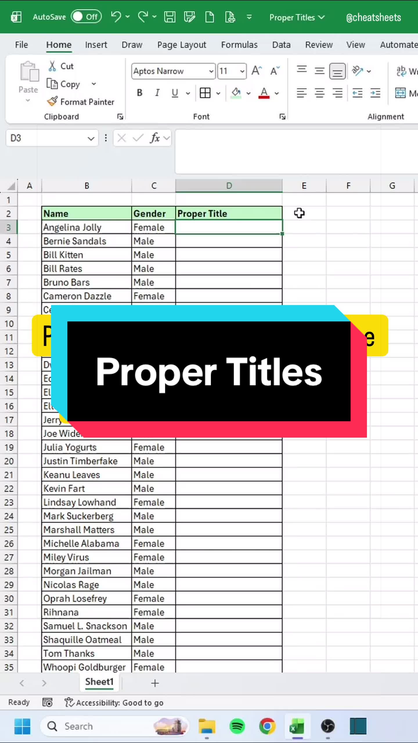 @CheatSheets | Excel & GSheets