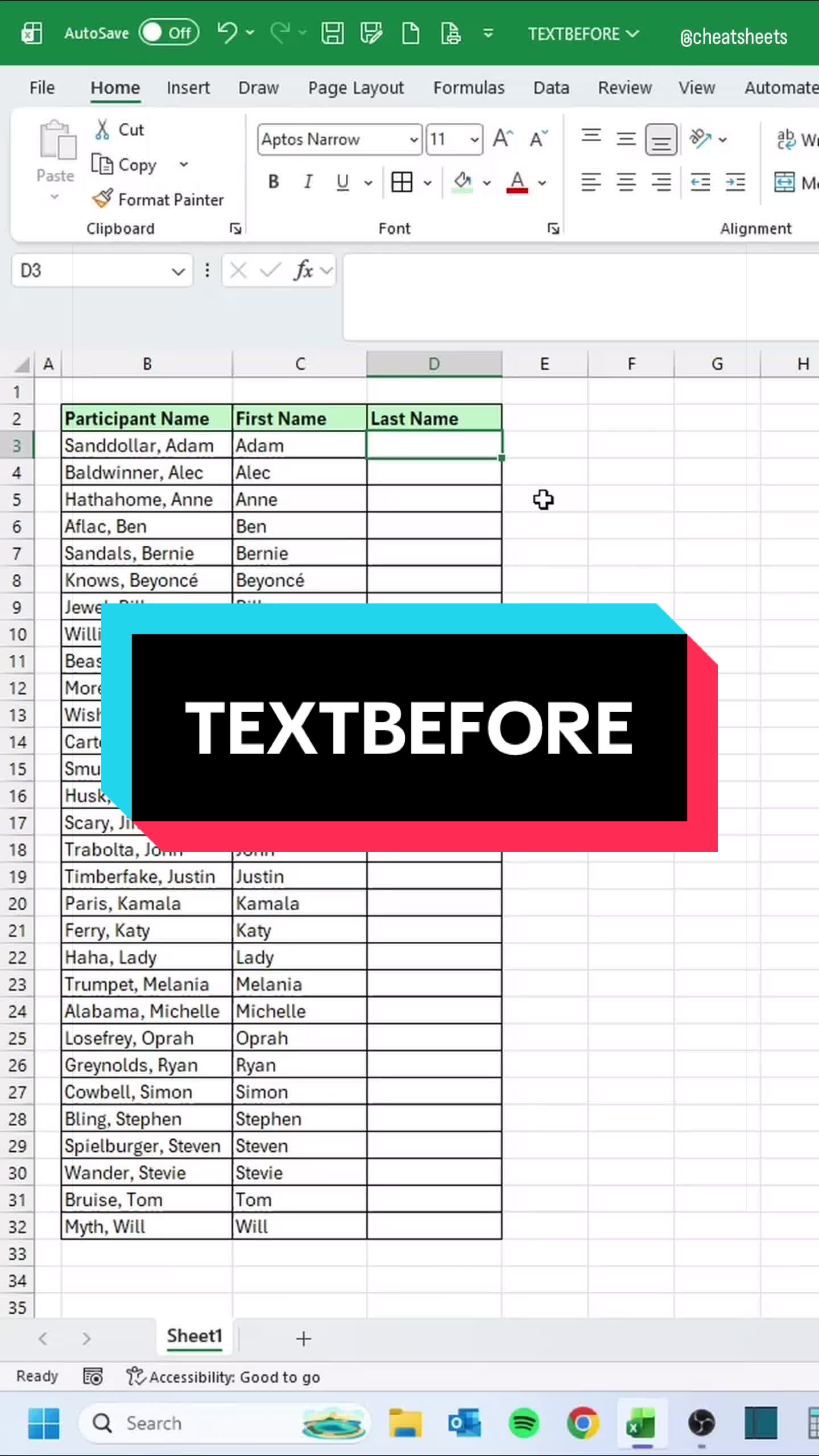 @CheatSheets | Excel & GSheets