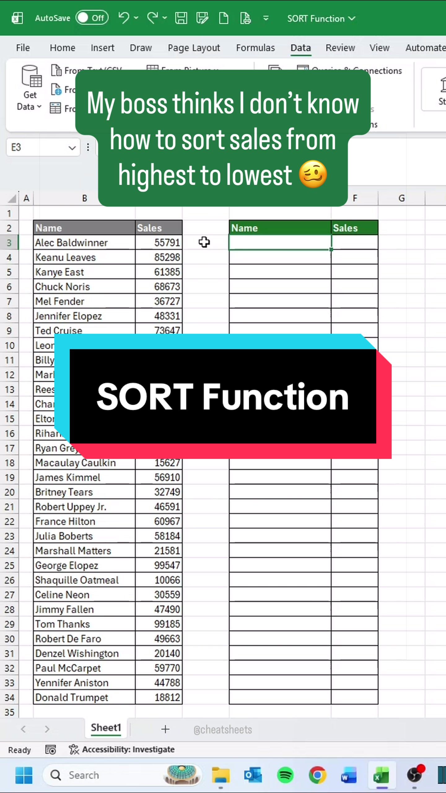 @CheatSheets | Excel & GSheets