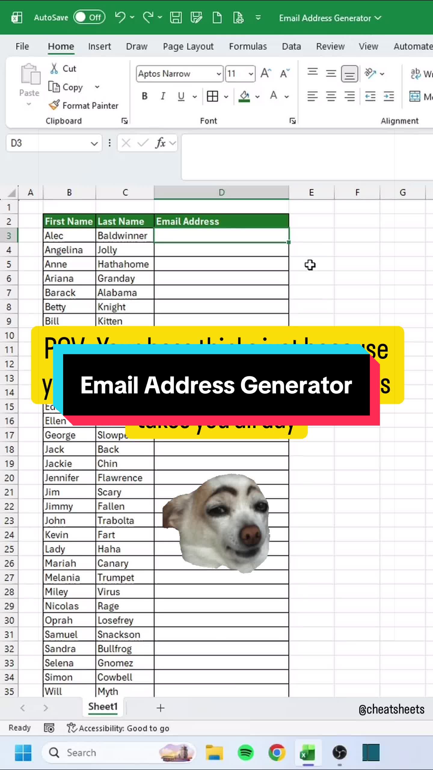 @CheatSheets | Excel & GSheets