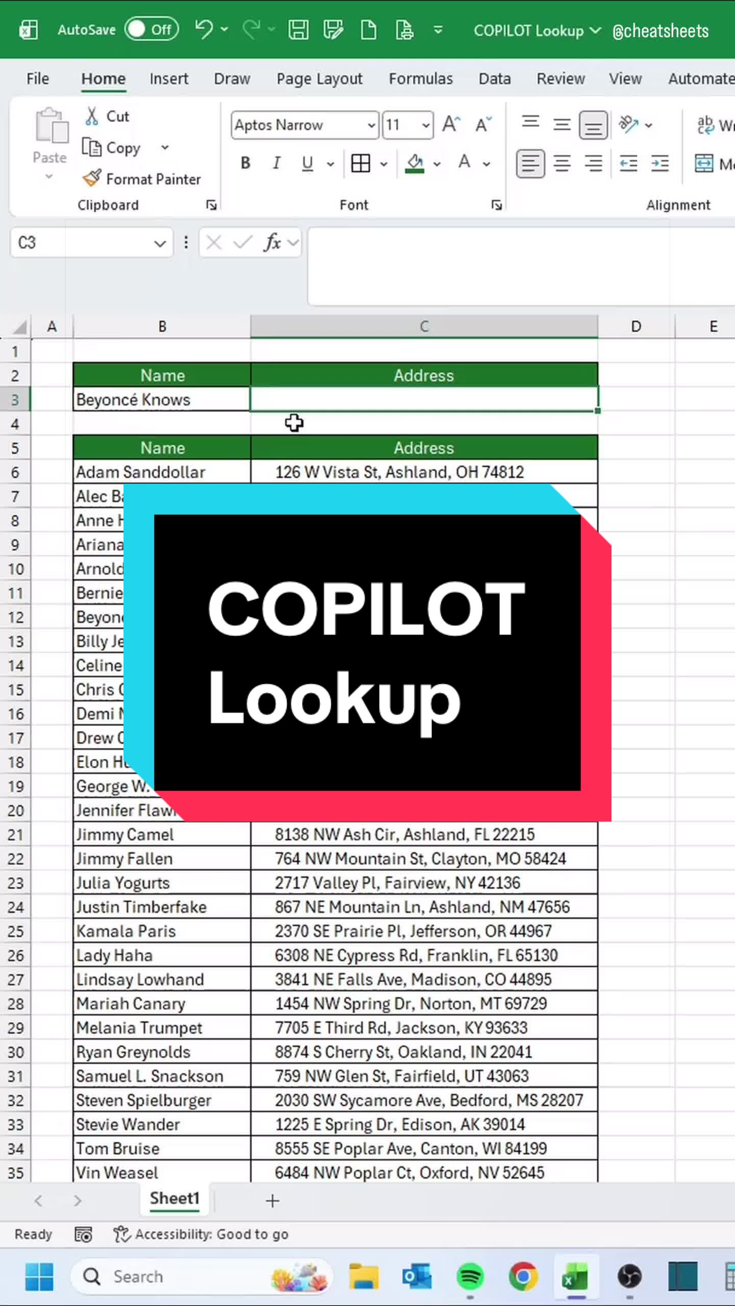 @CheatSheets | Excel & GSheets