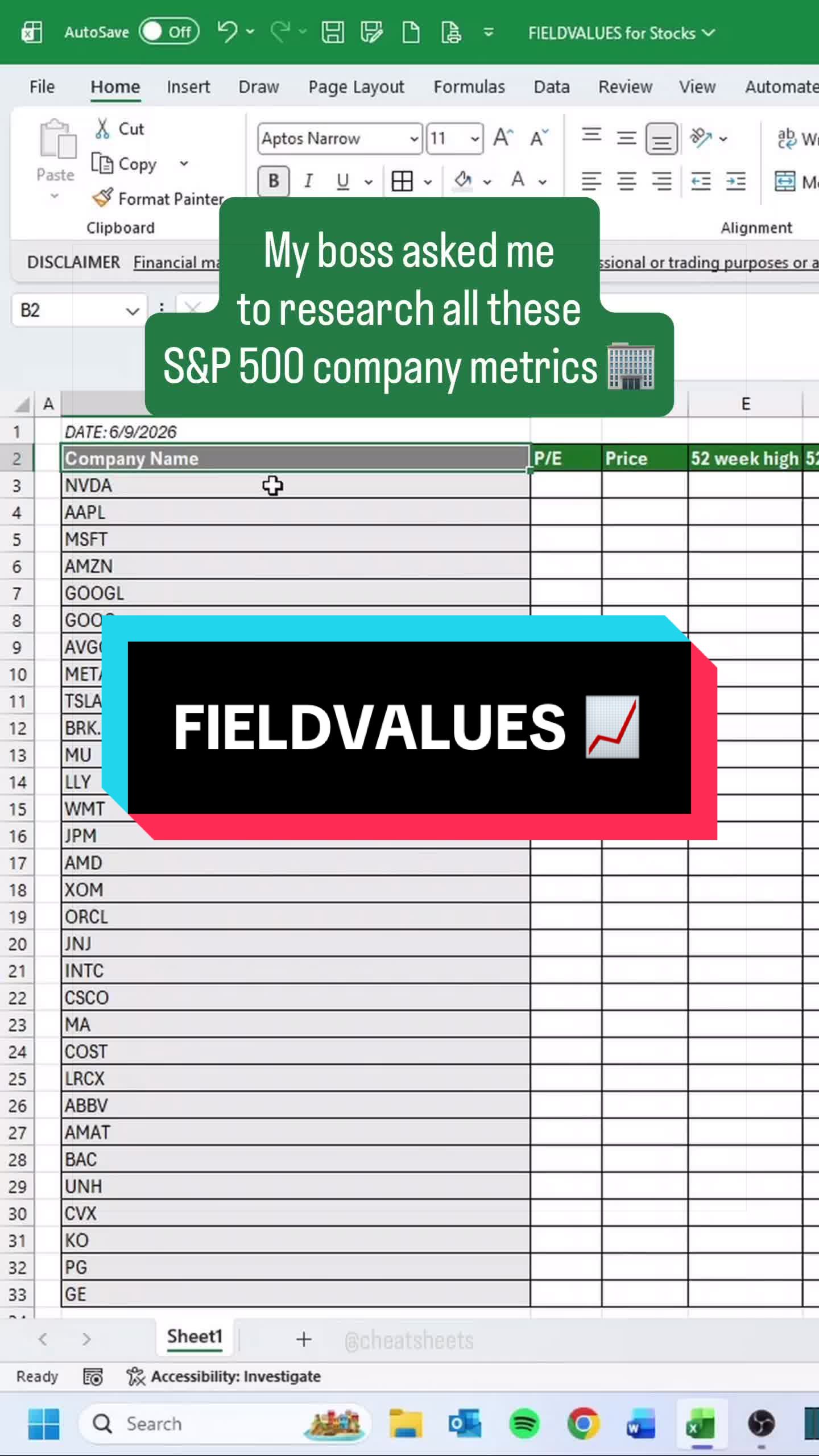 @CheatSheets | Excel & GSheets