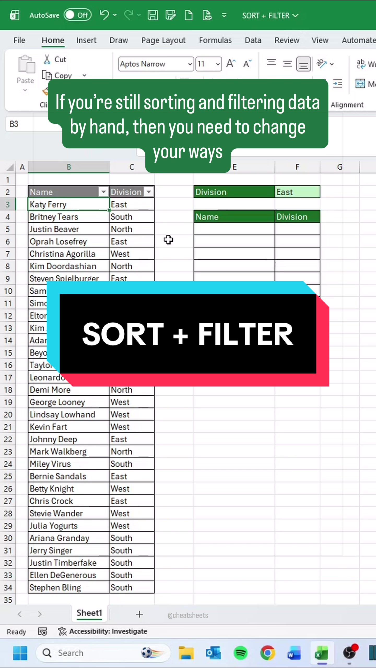 @CheatSheets | Excel & GSheets